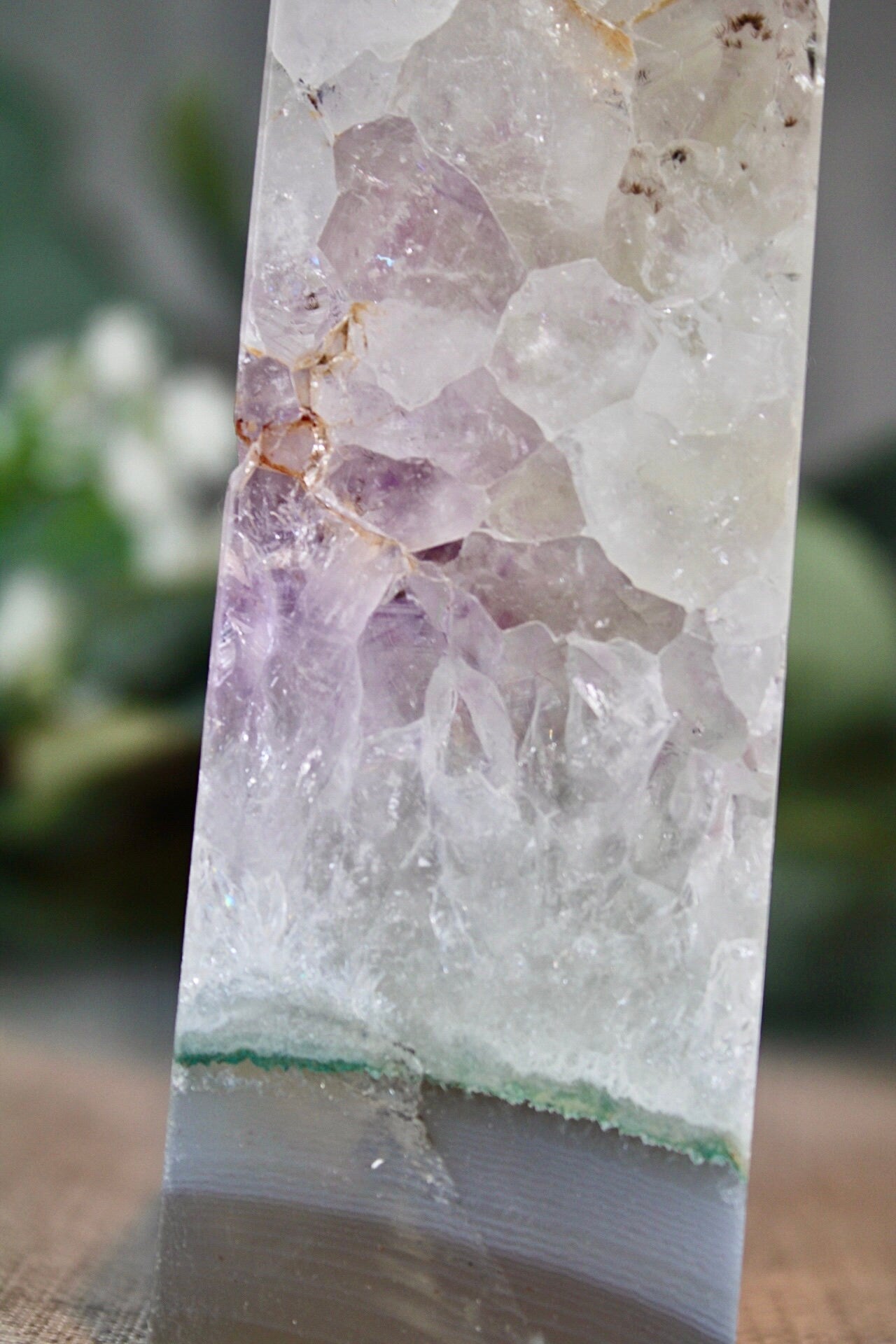 Amethyst agate freeform tower