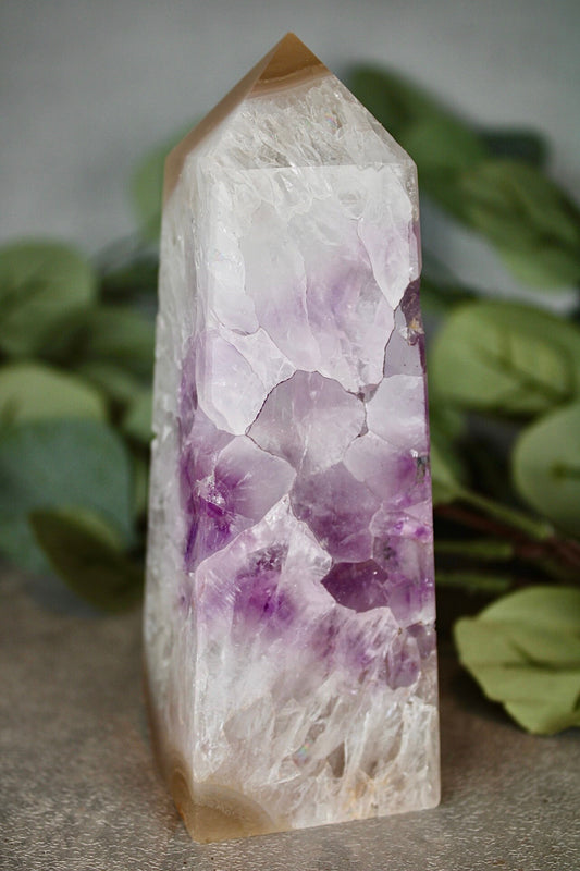 Amethyst agate, 4 sided tower