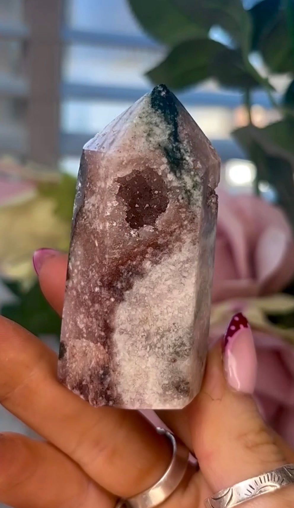 Small Pink amethyst tower