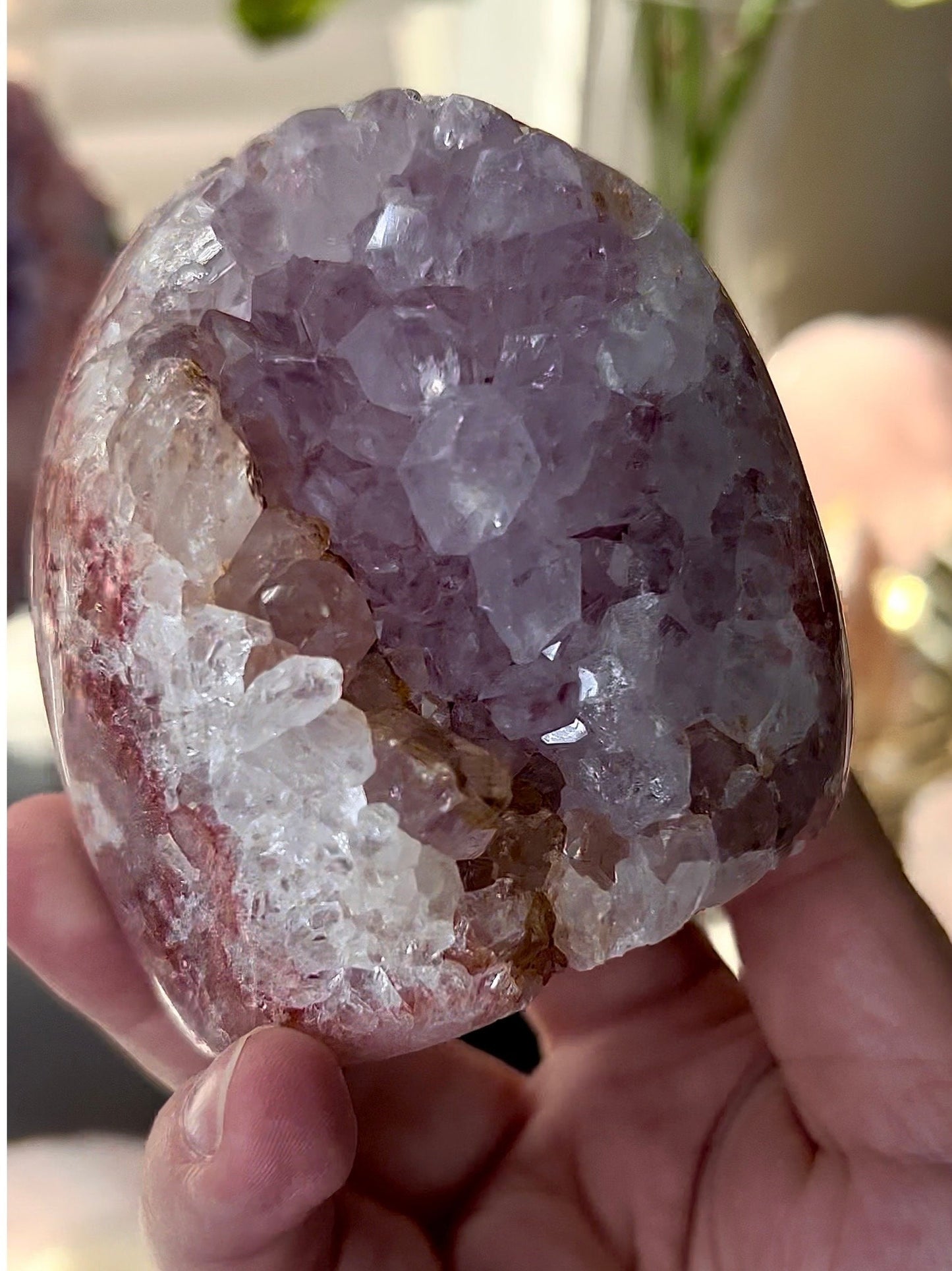 high grade, purple chonky quartz, pink amethyst Freeform