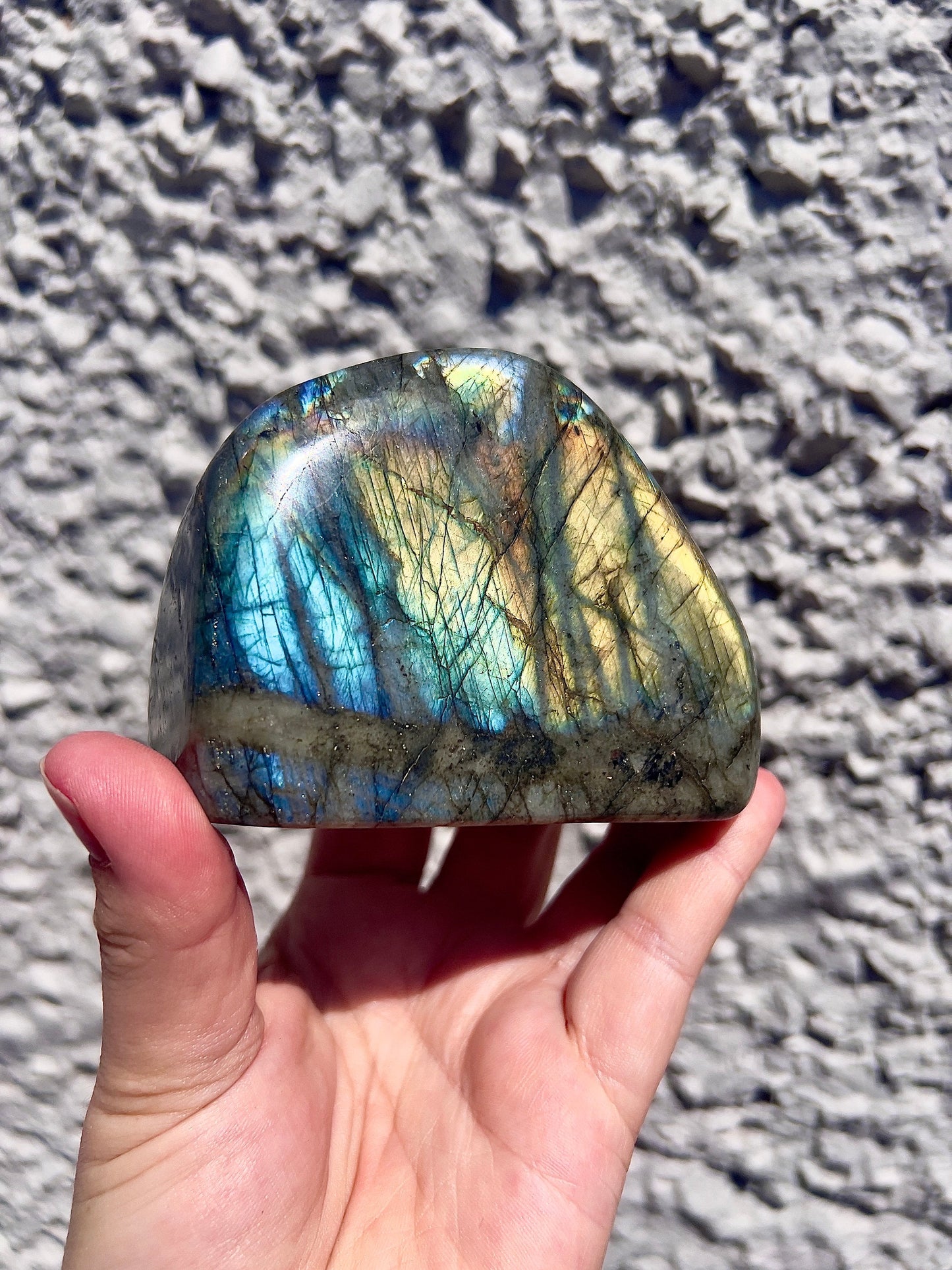 Flashy golden yellow Labradorite Freeform 550g
