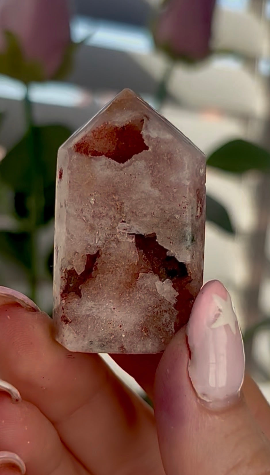 Beautiful, mini Pink amethyst tower