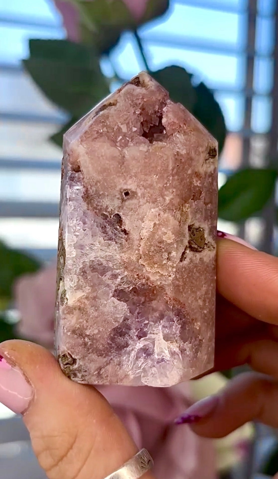 Small Pink amethyst tower