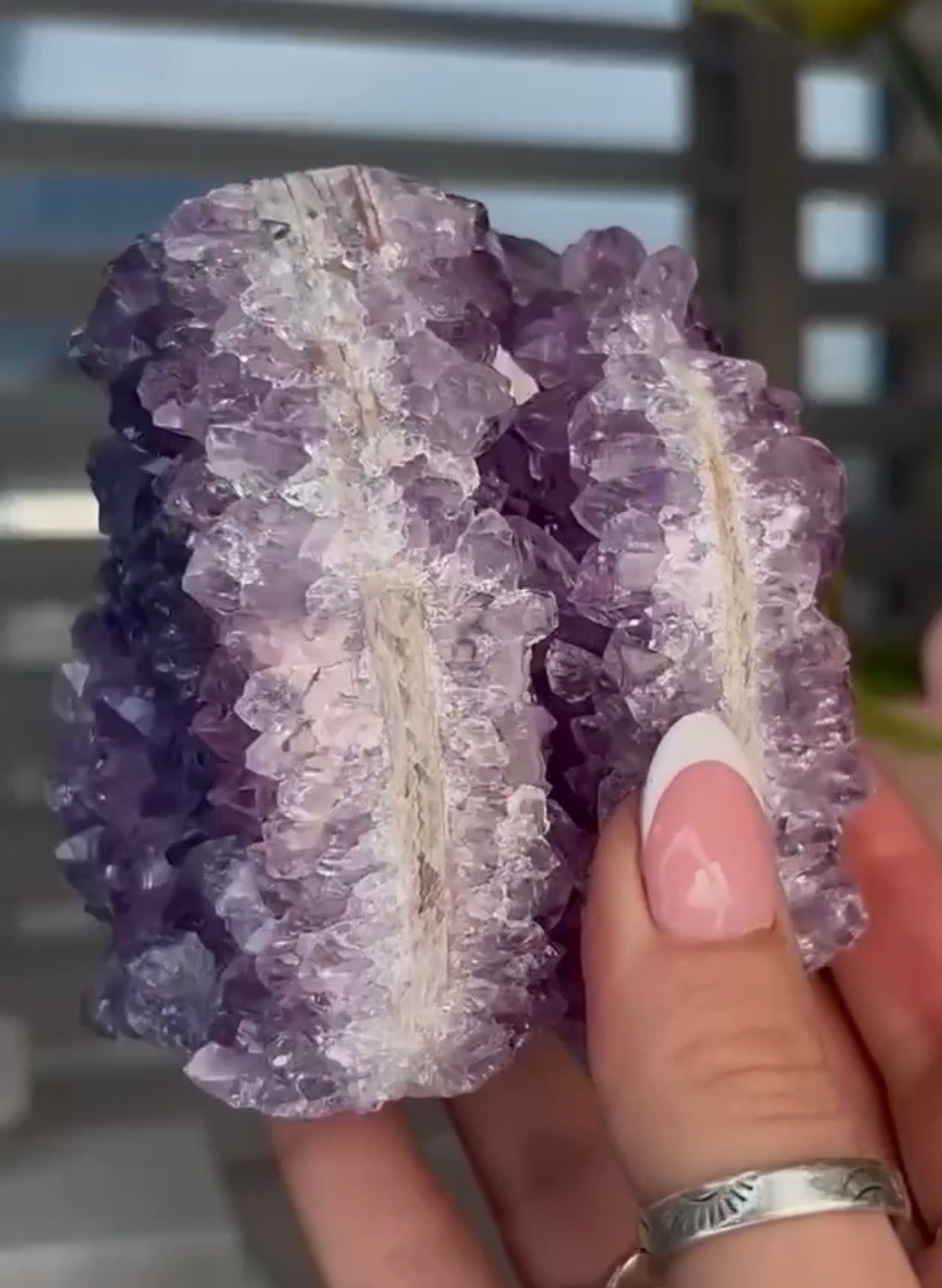 High quality, unique purple amethyst cutbase