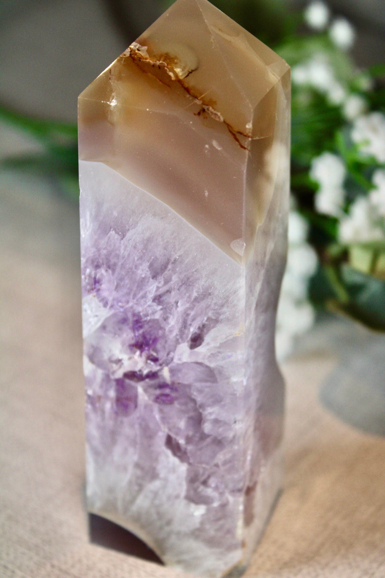 Amethyst agate tower