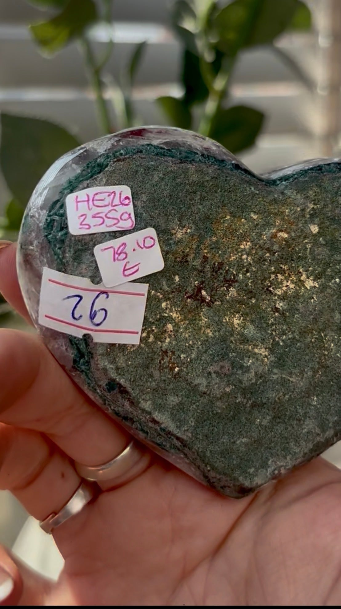 Gorgeous, hq, druzy pink amethyst heart- comes with stand