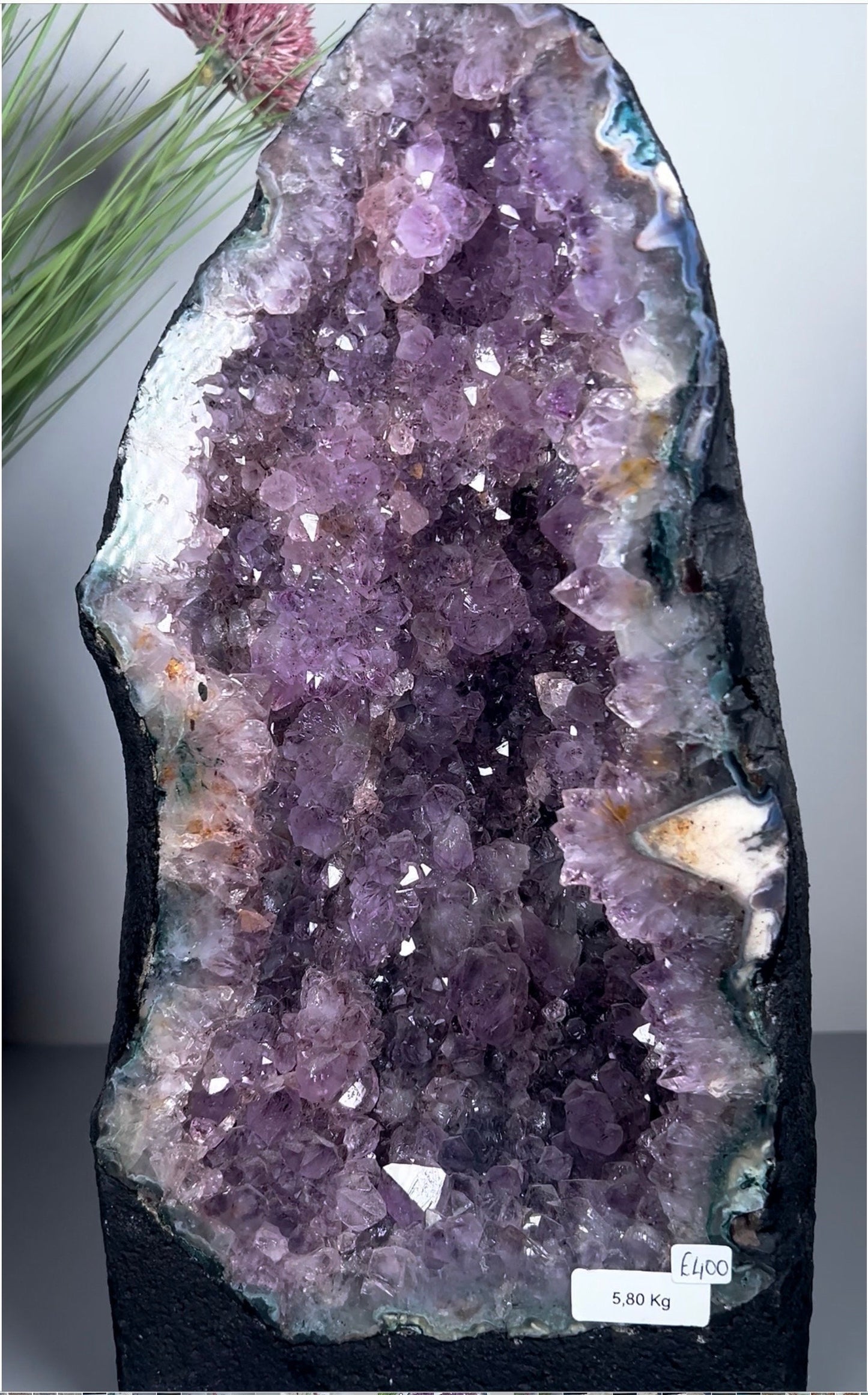 High grade, amethyst cathedral 32cm tall