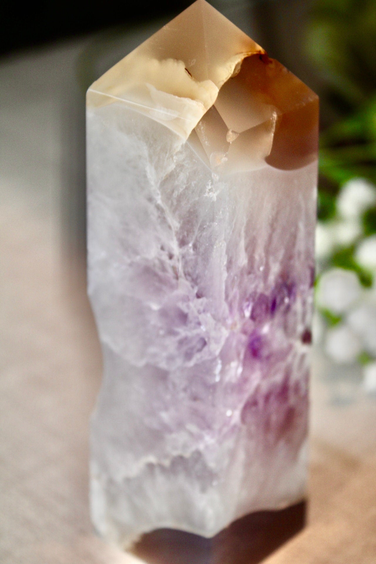 Amethyst agate tower