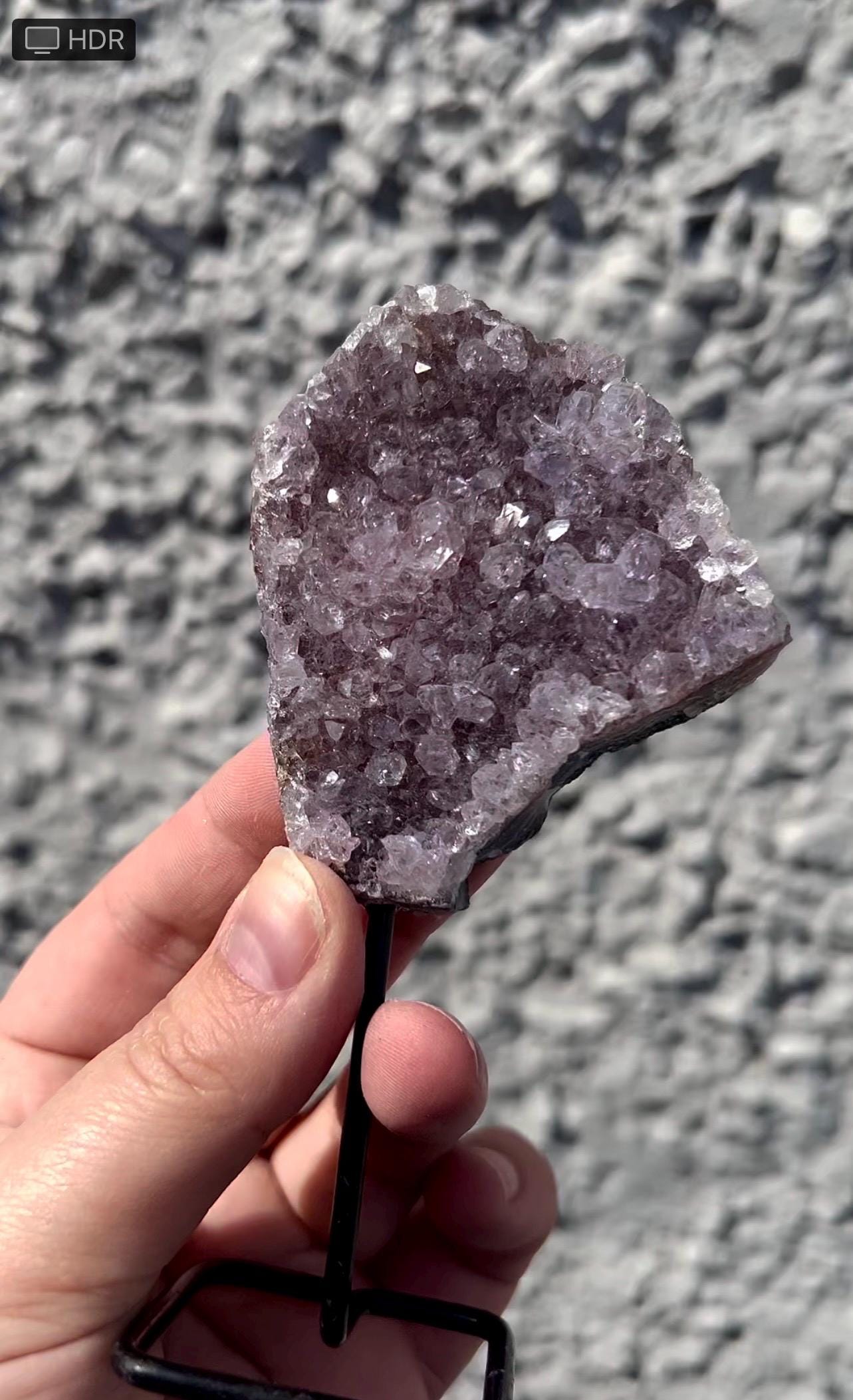 amethyst cluster on stand