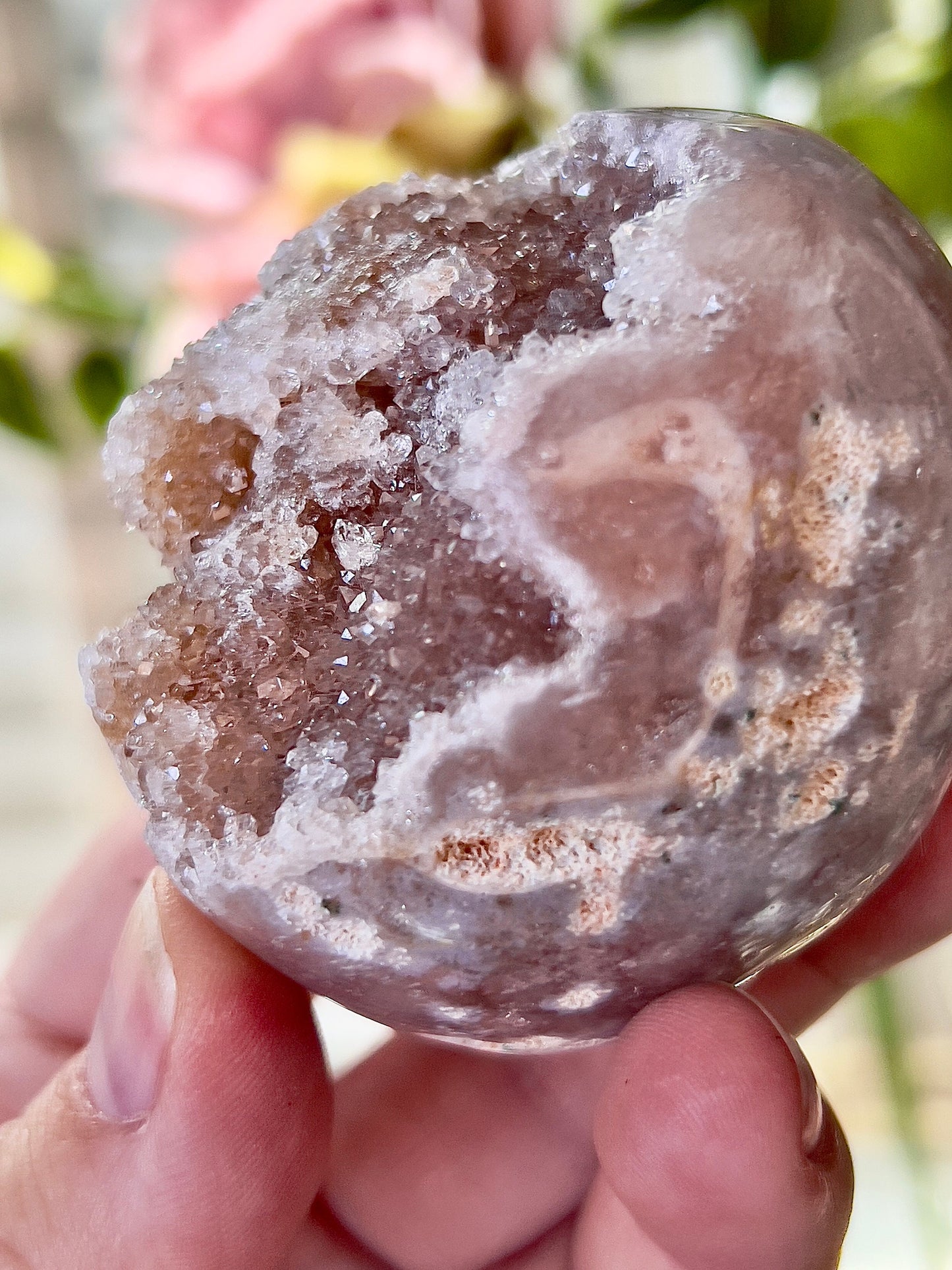 high quality, druzy, pink amethyst Freeform