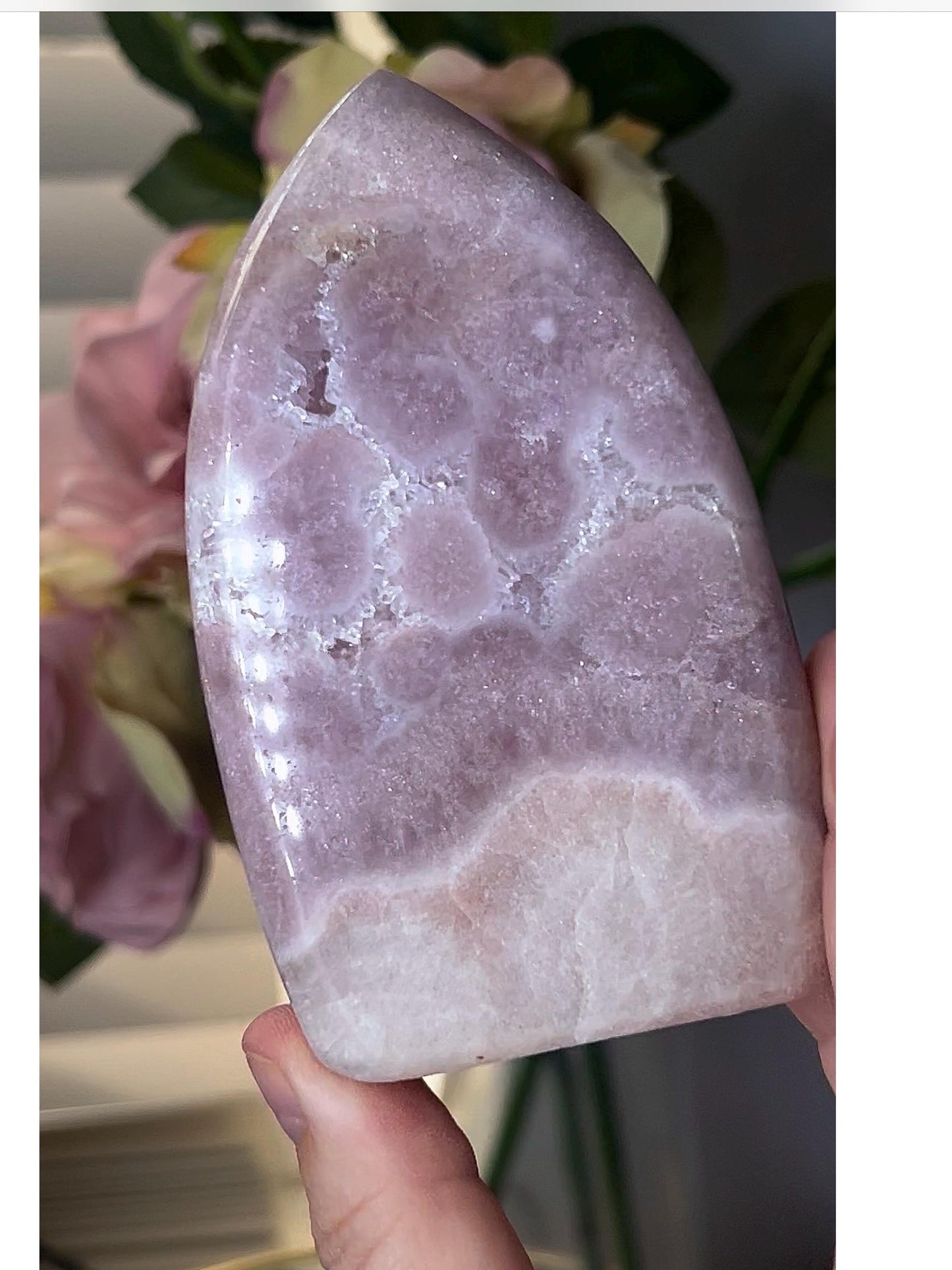 High grade, pink amethyst flame