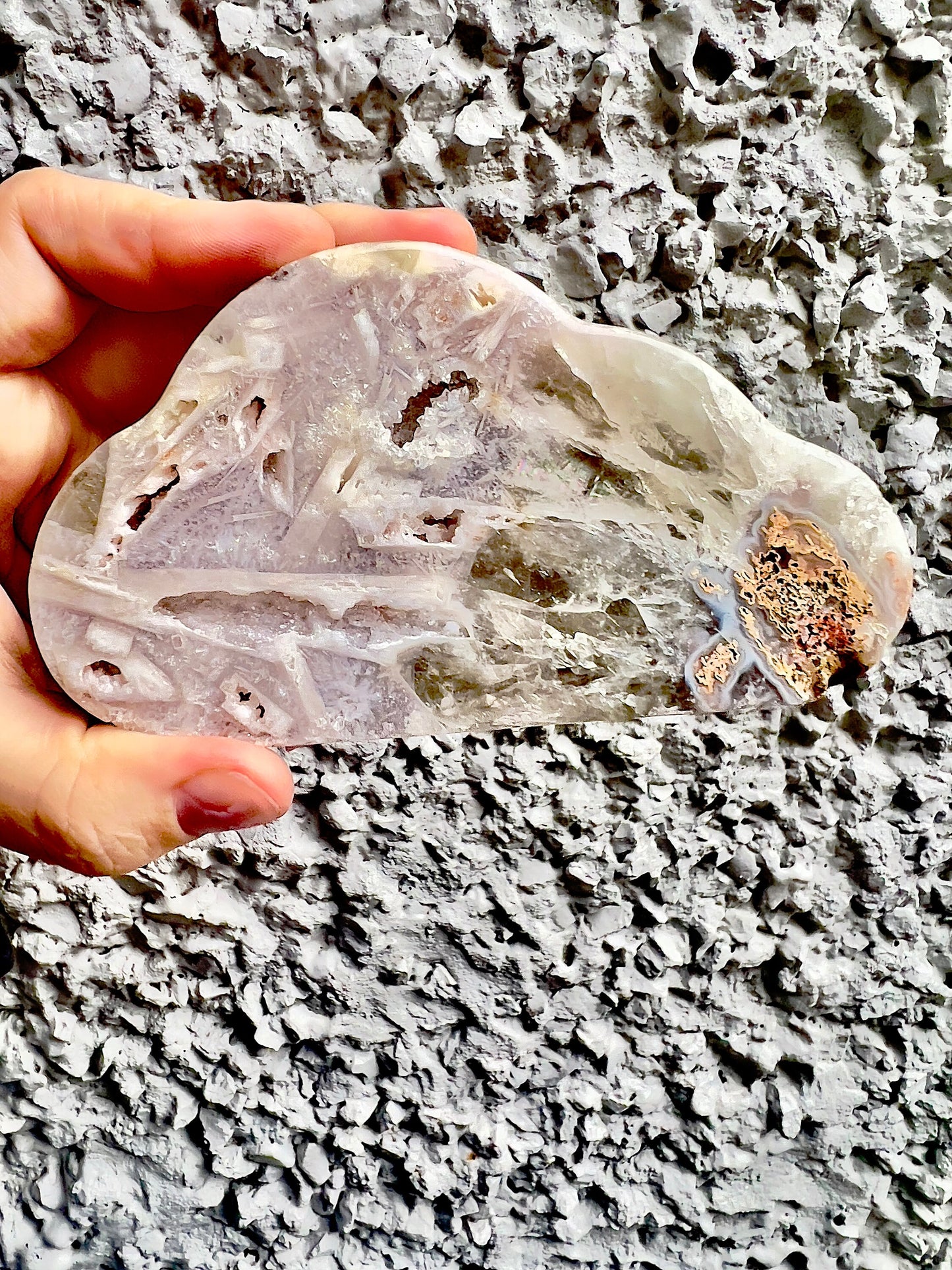 Stunning, brazilian, super quality, Self standing, purple,Pink amethyst cloud with rutile and smokey quartz inclusion