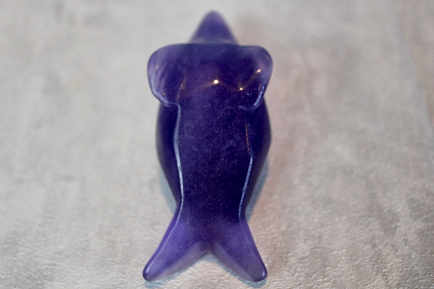 Purple fluorite, seal carving 4.5 (h) 7cm (l)