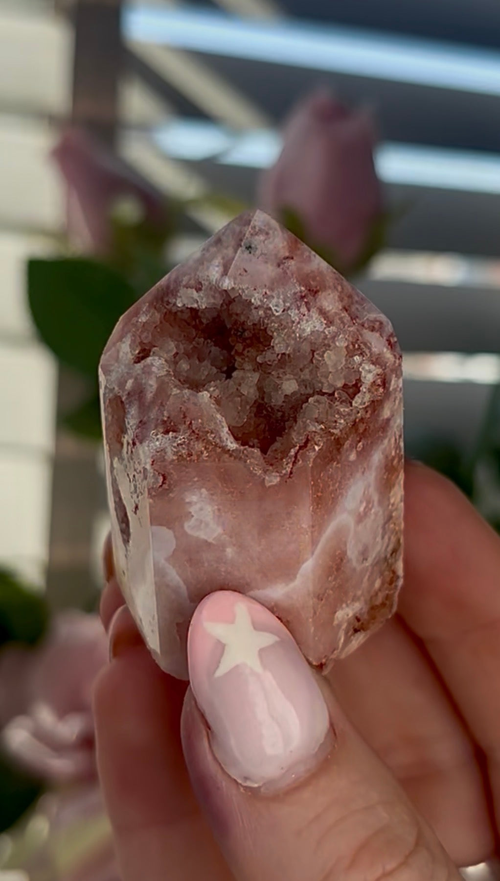 Beautiful, mini Pink amethyst tower