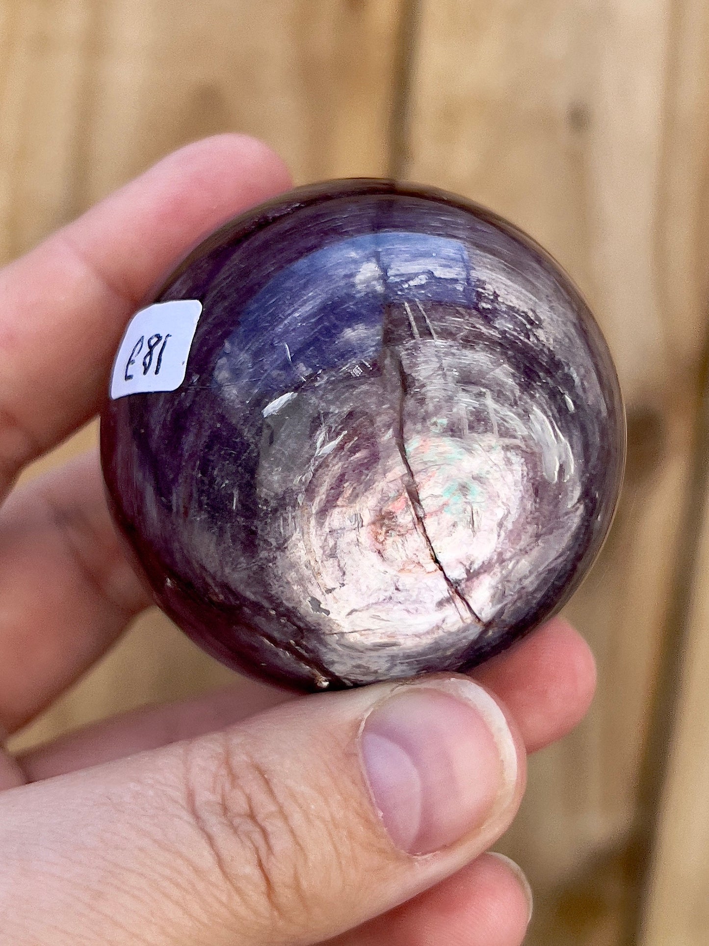 Gemmy lepidolite sphere