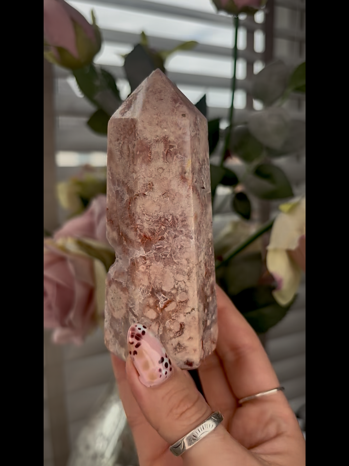 Incredible, High grade, pink amethyst, tower in deep pink tones and purple quartz, druzy & flower formations