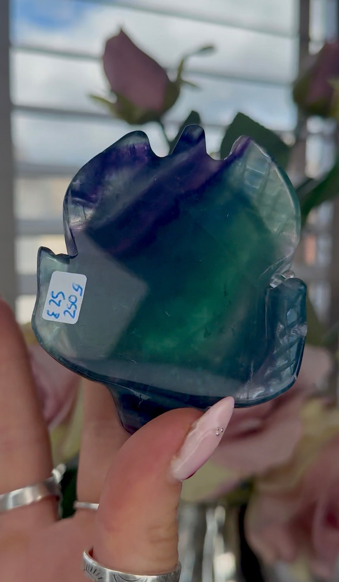 High grade, fluorite sea turtle in green & blue