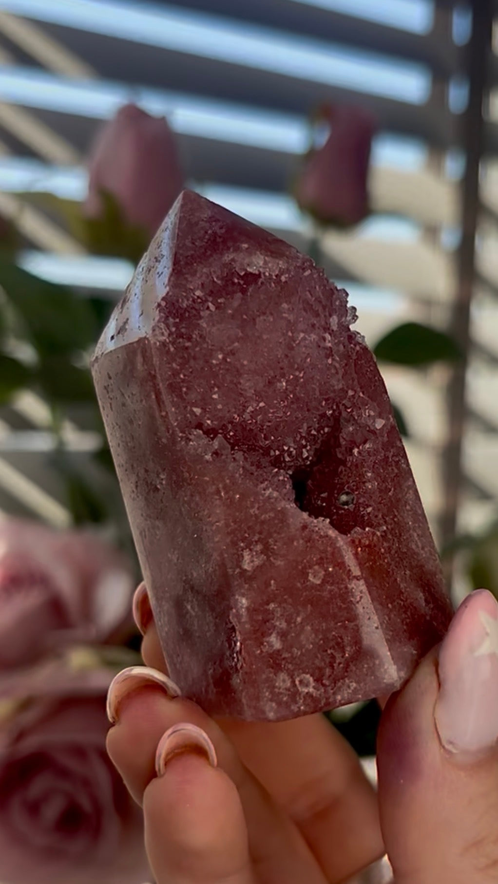 Beautiful, mini Pink amethyst tower