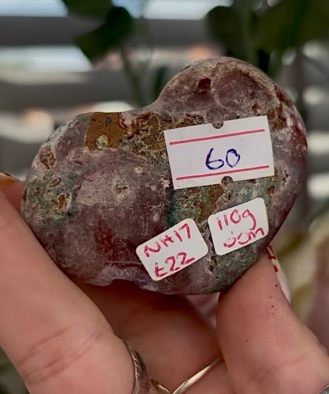 High quality pink amethyst heart - comes with stand