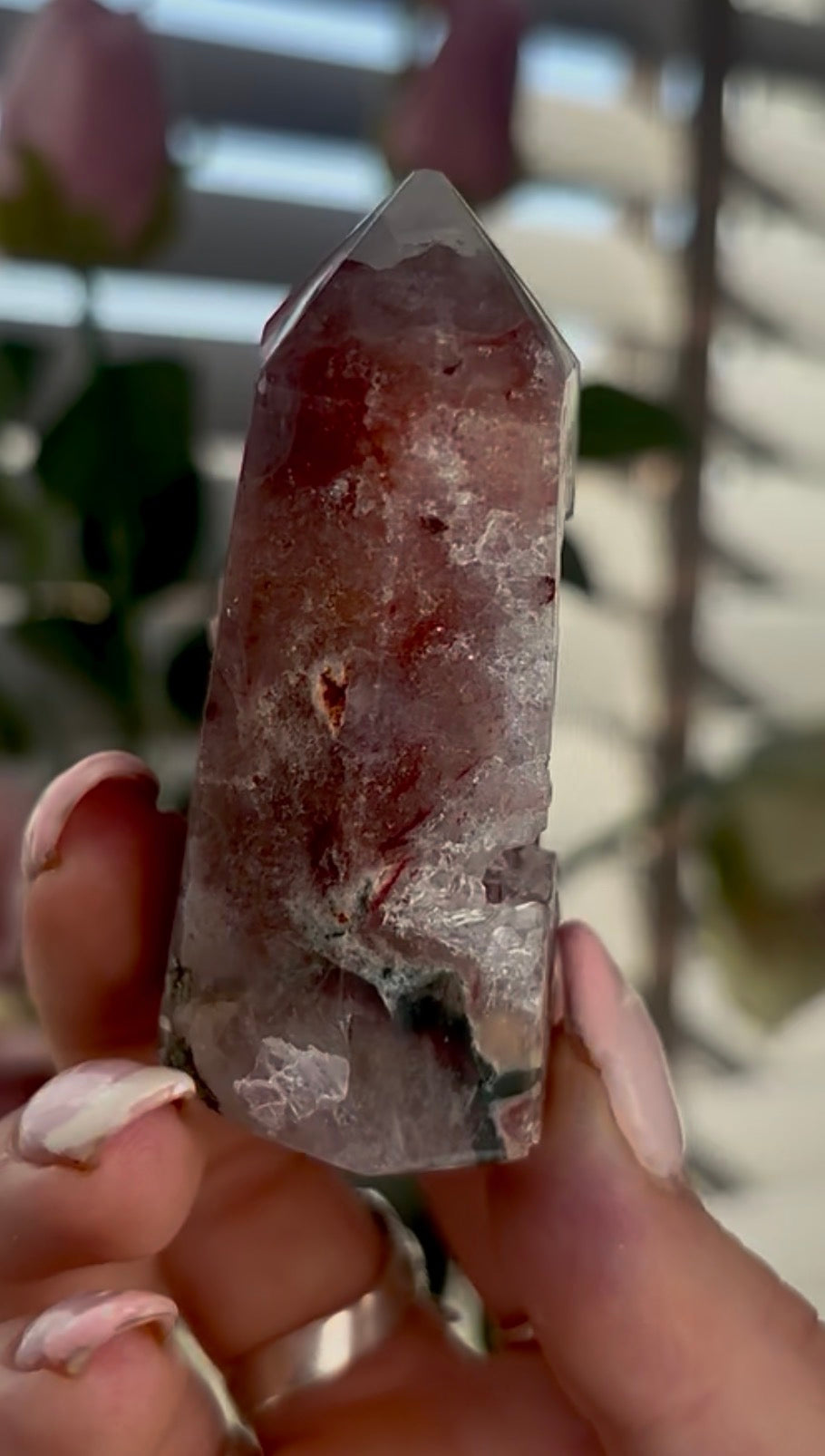 Beautiful, mini Pink amethyst tower