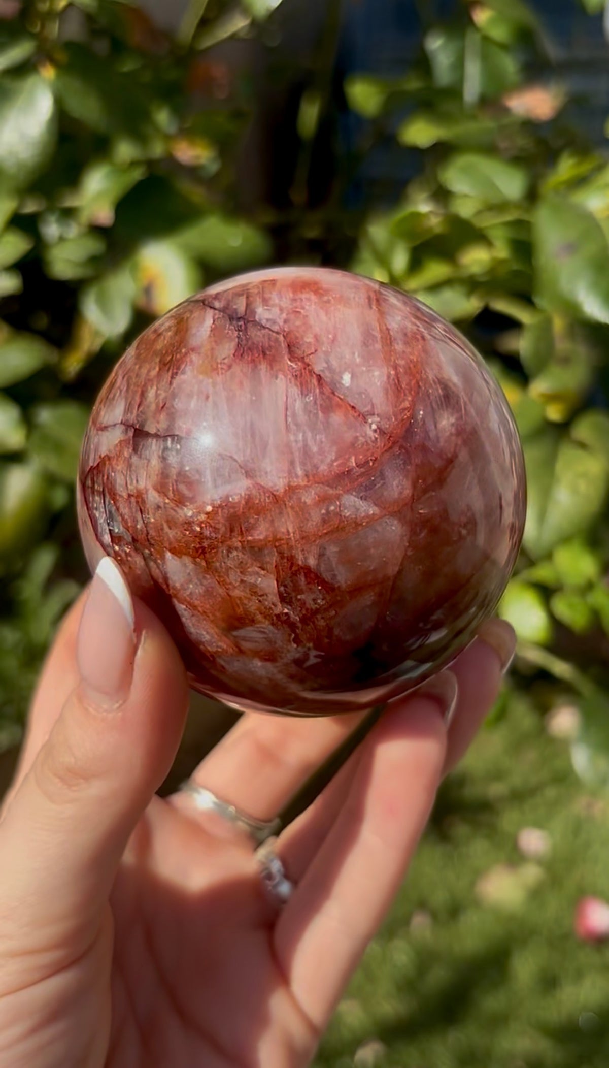 Fire quartz sphere -7.4cm