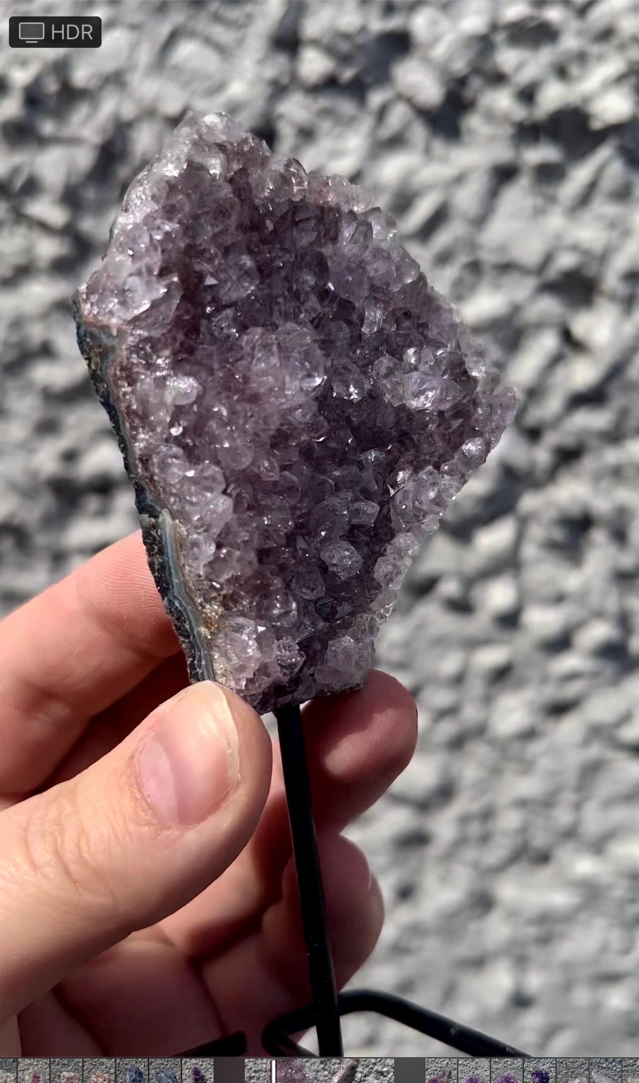 amethyst cluster on stand