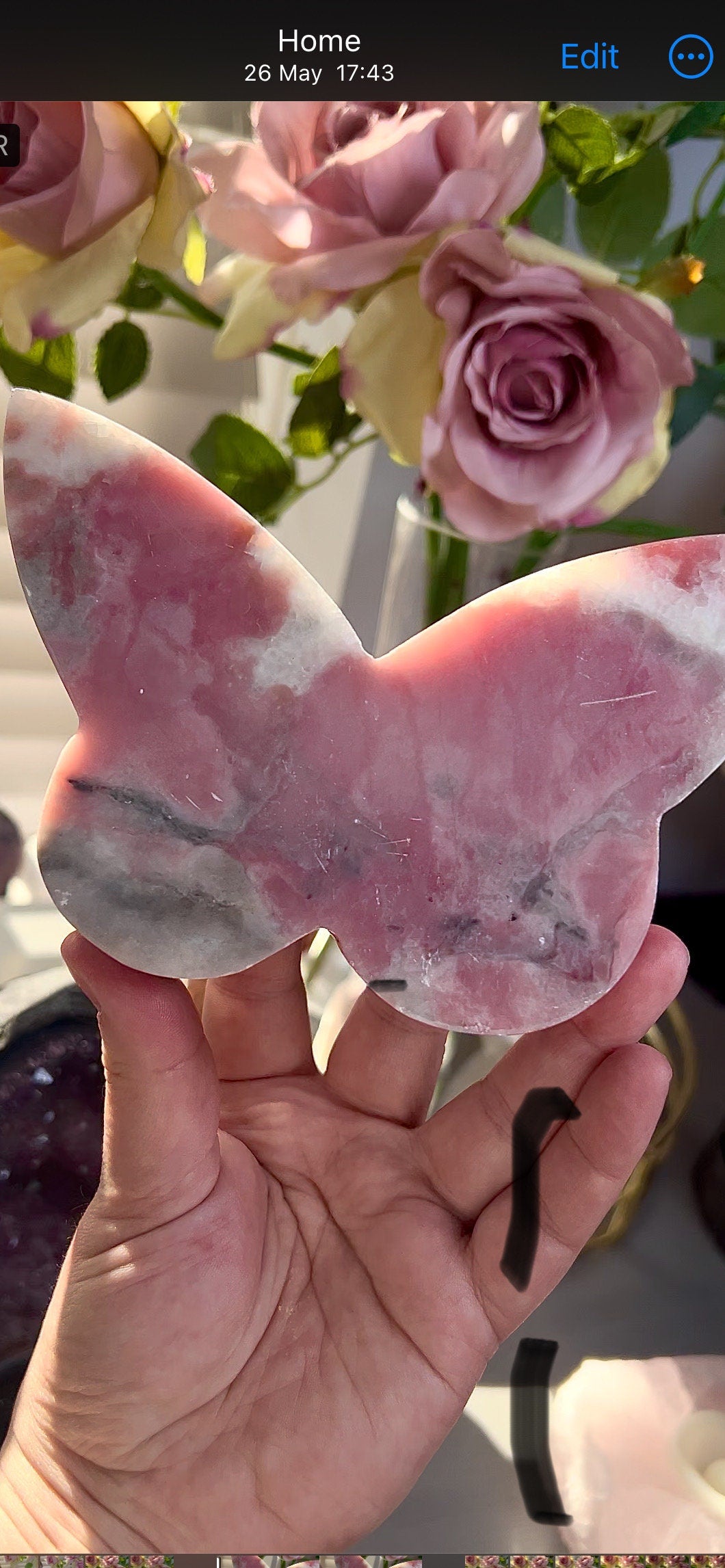 pink opal butterfly (self standing)