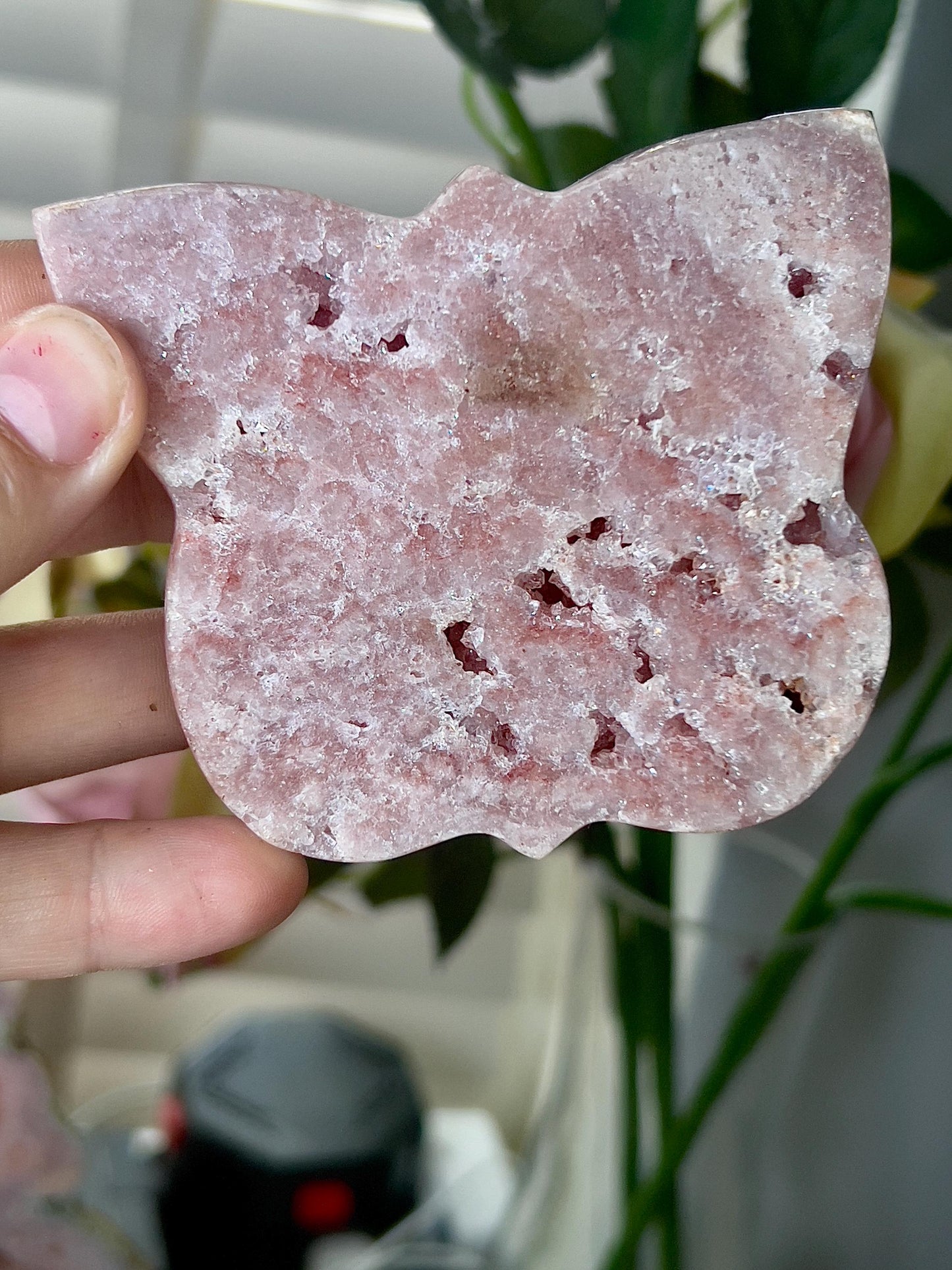 Pink amethyst butterfly on stand