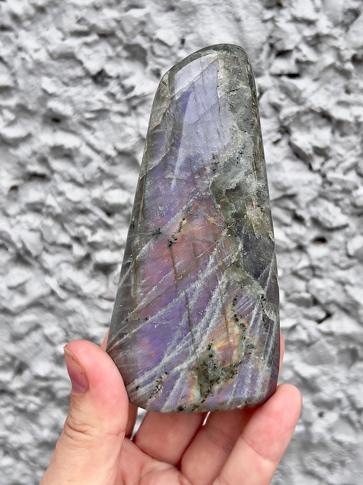 Flashy sunset purple & pink Labradorite Freeform