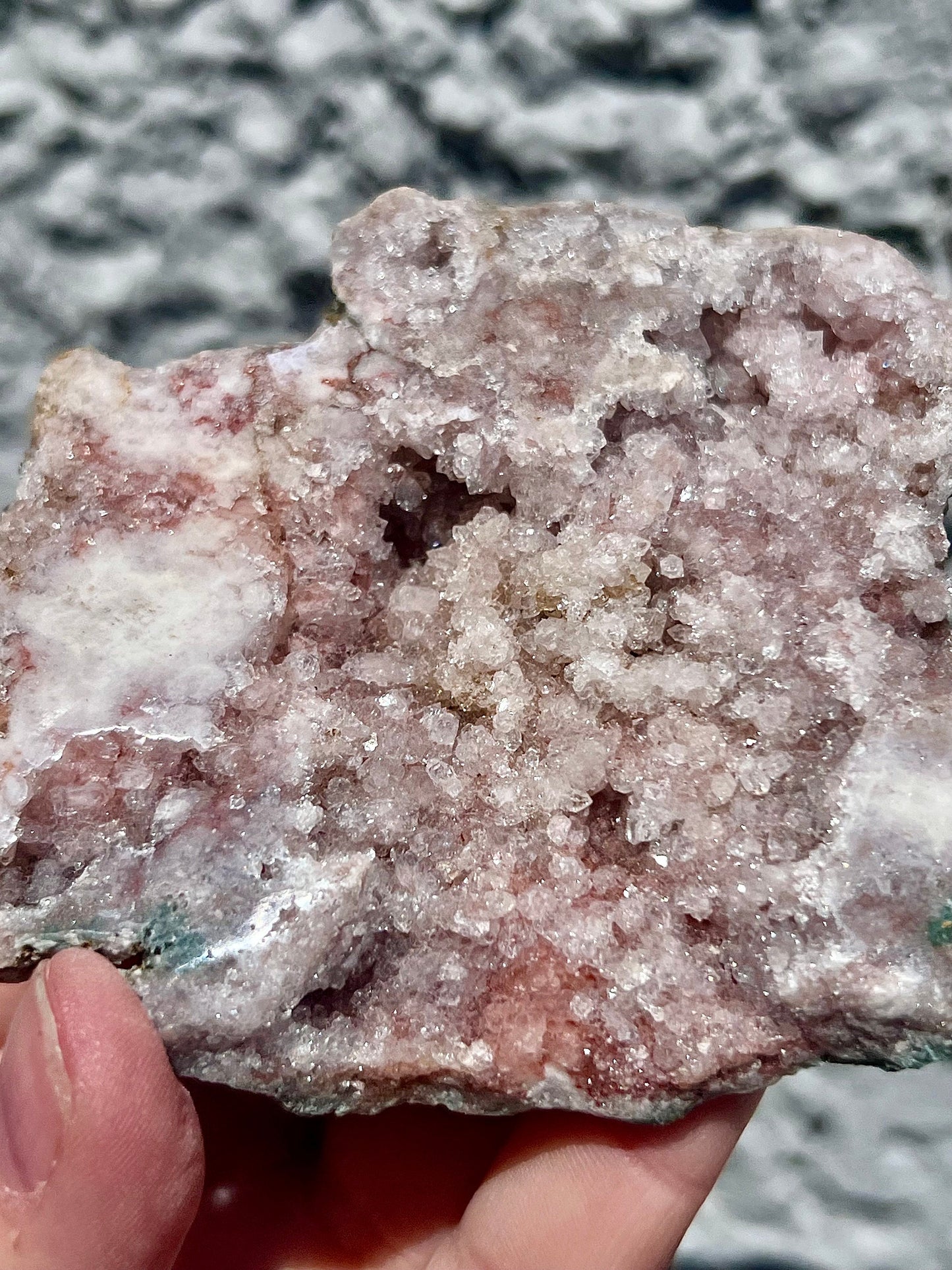 high quality, super druzy, pink amethyst geode, slab