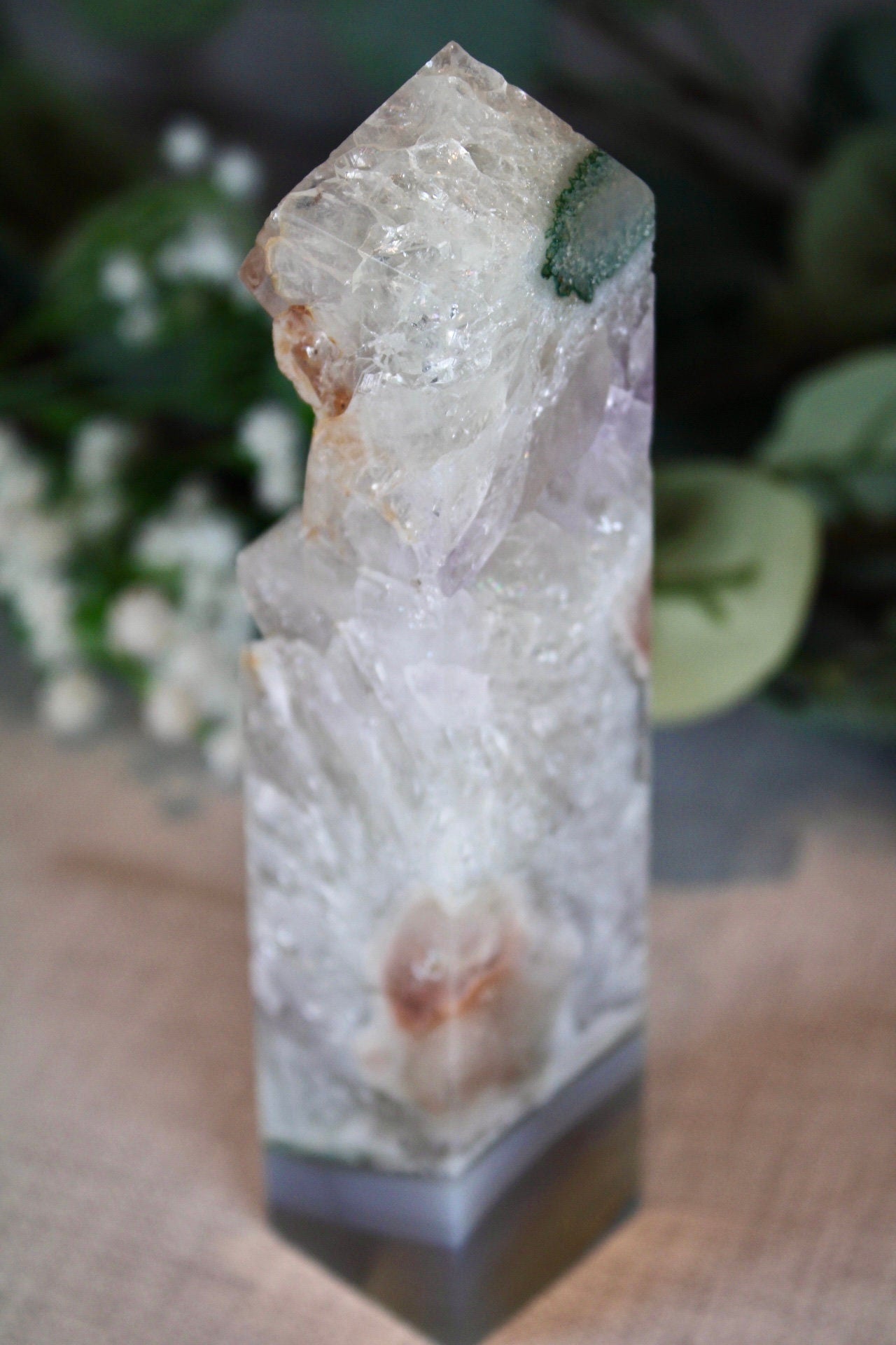 Amethyst agate freeform tower
