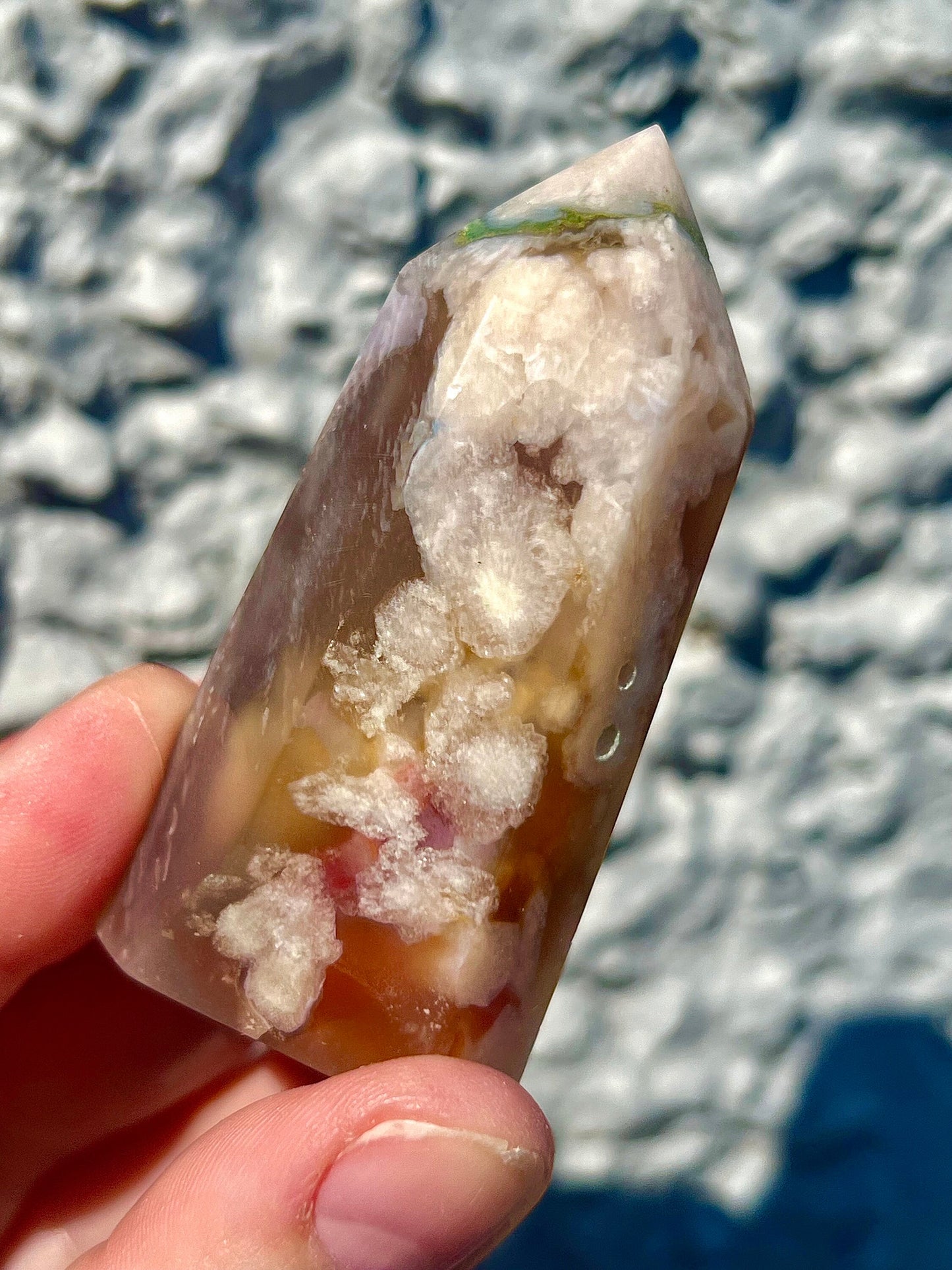 green flower agate tower