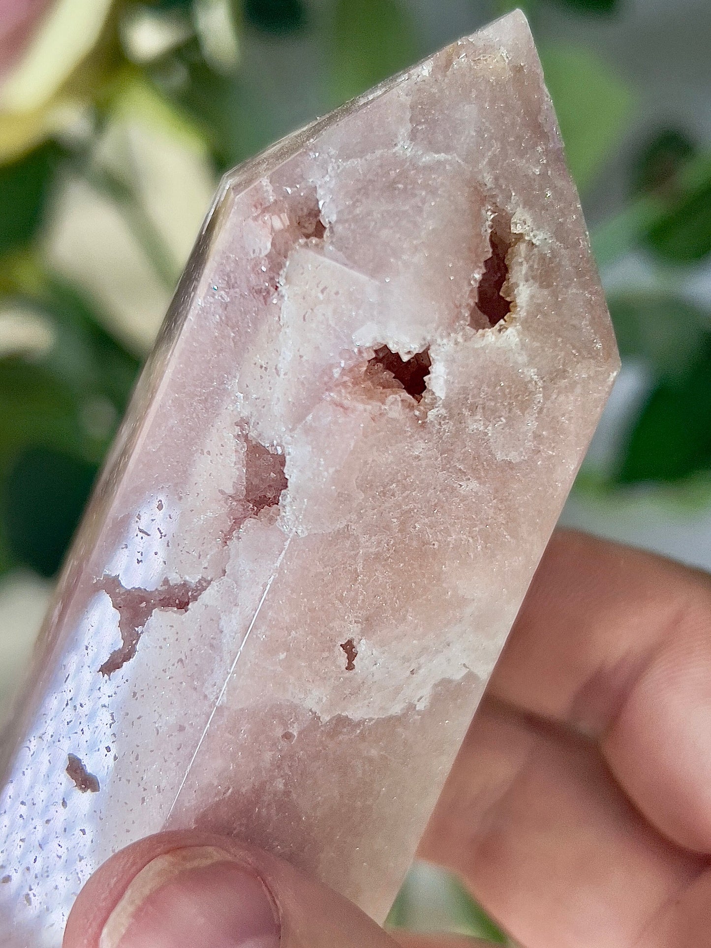 High grade, pink amethyst tower