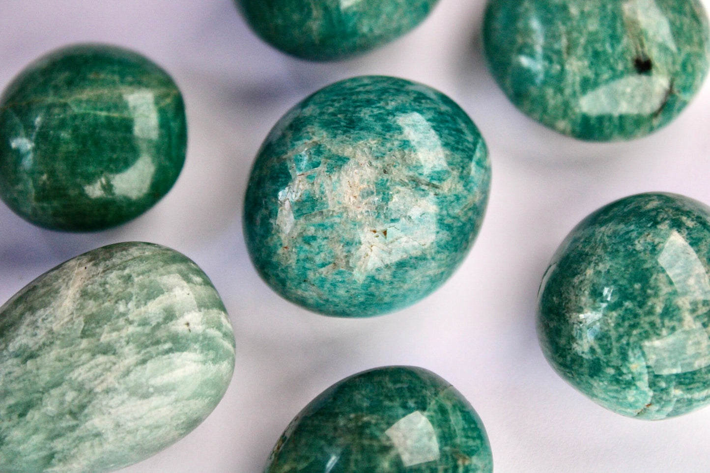 Polished amazonite tumble