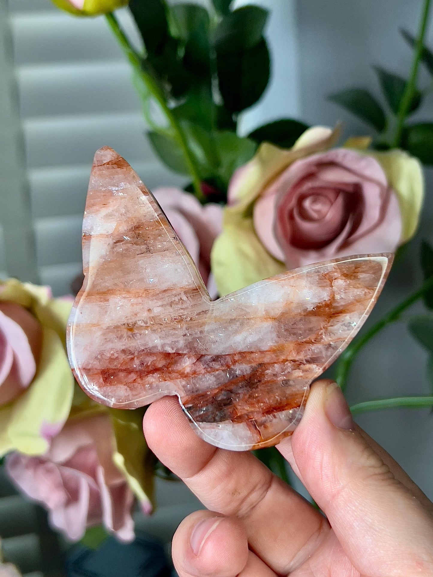 high grade, Hematoid red fire quartz butterfly