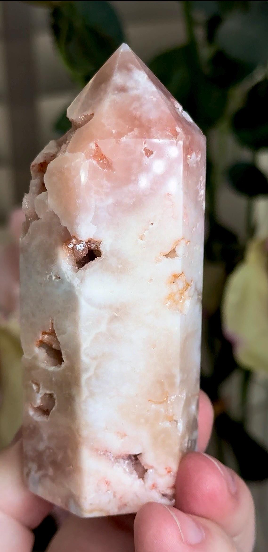 Incredible, pink amethyst tower with bubble Druzy 188g 9.9cm
