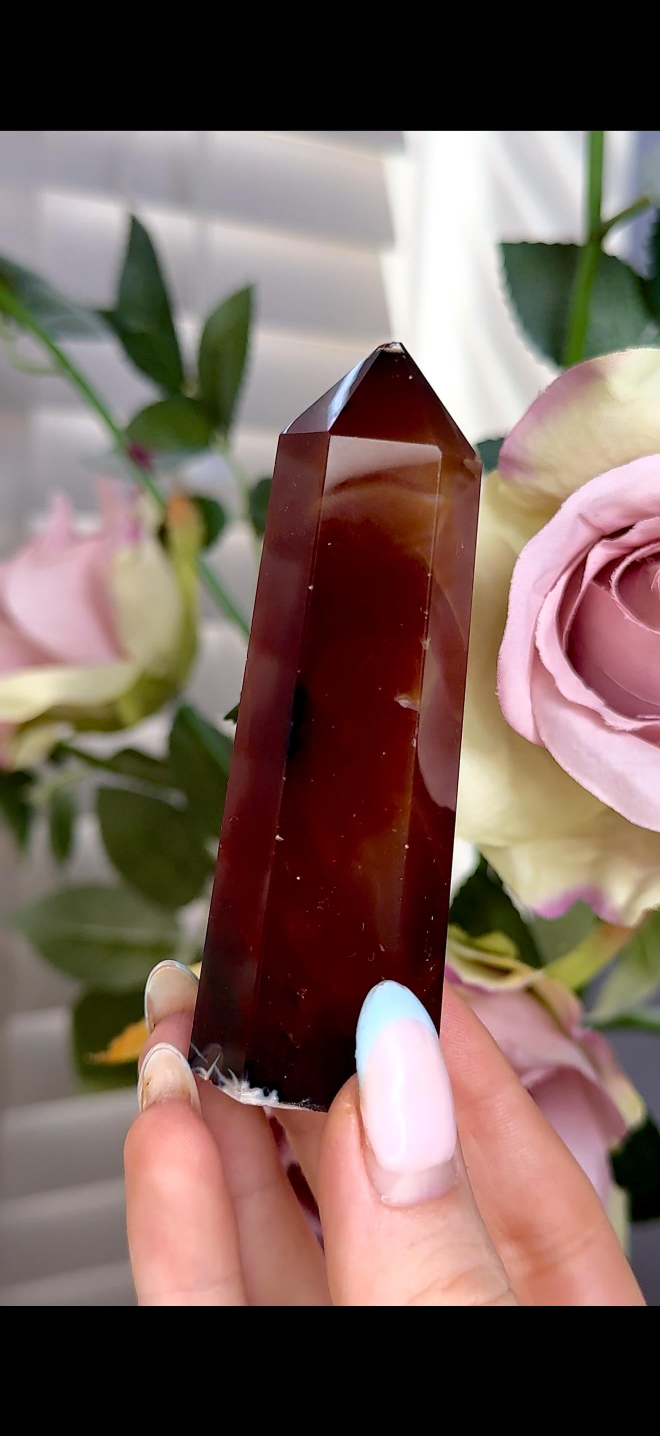 High quality, red agate, carnelian tower