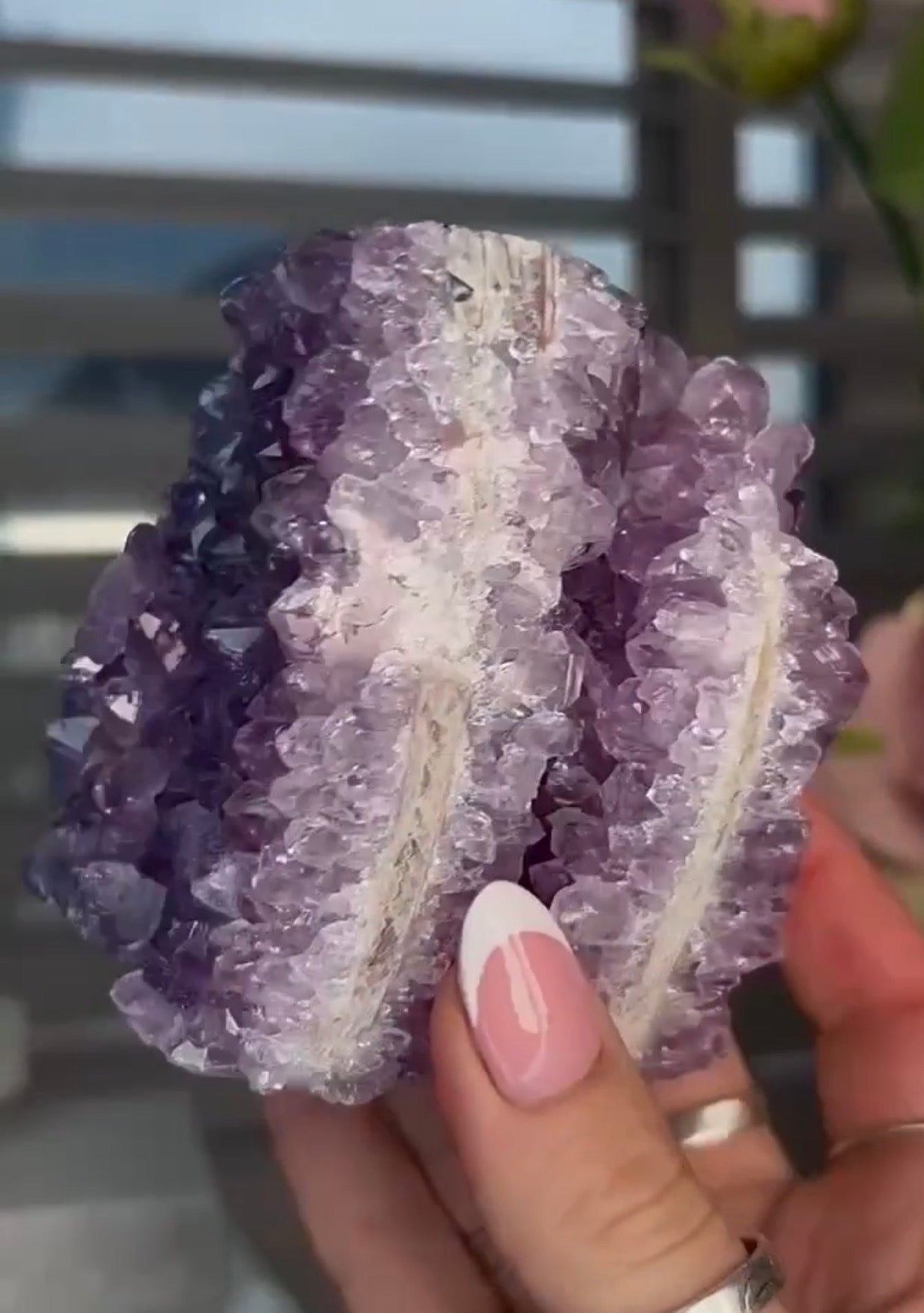 High quality, unique purple amethyst cutbase
