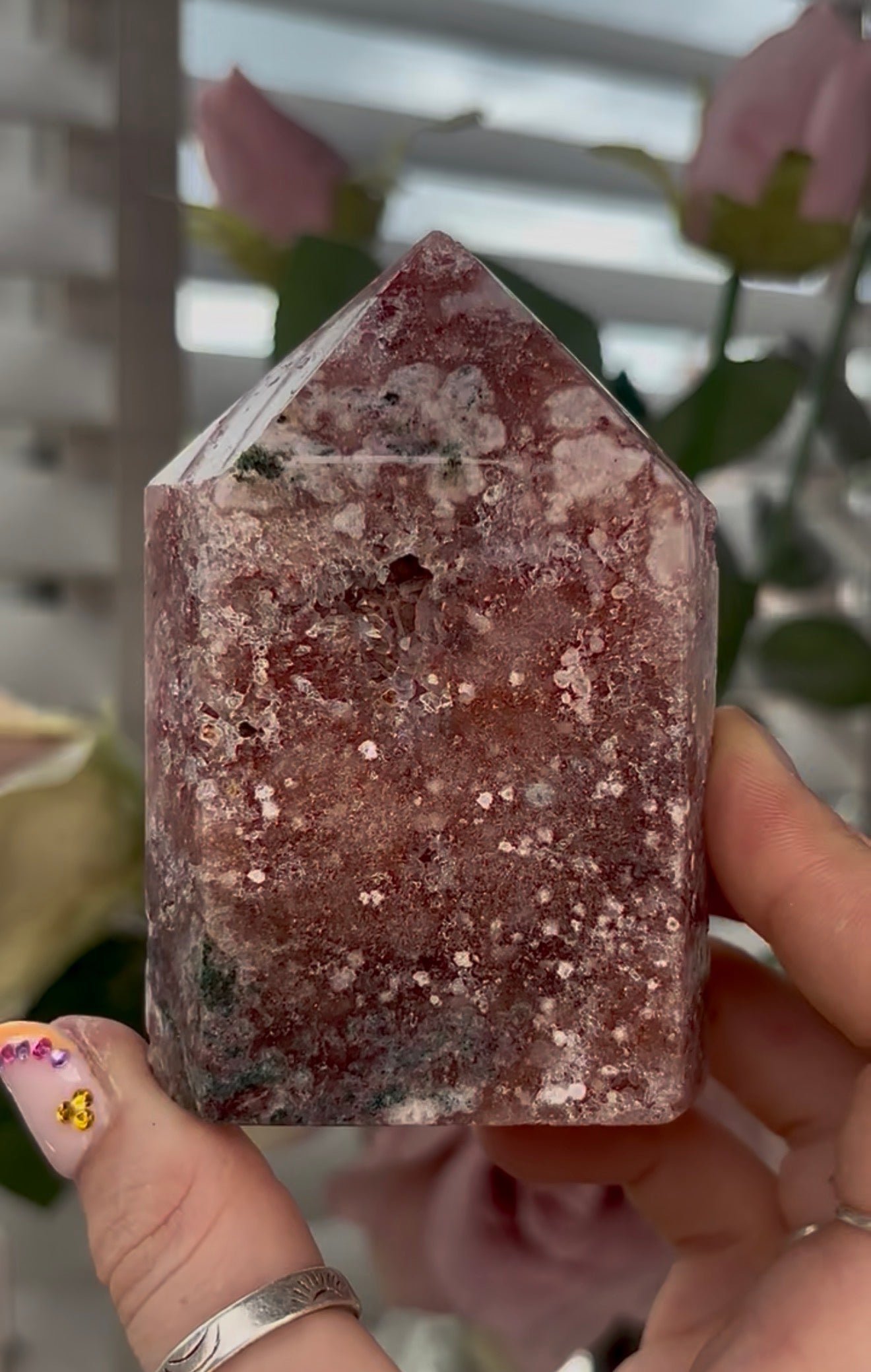 Pretty, Pink amethyst tower