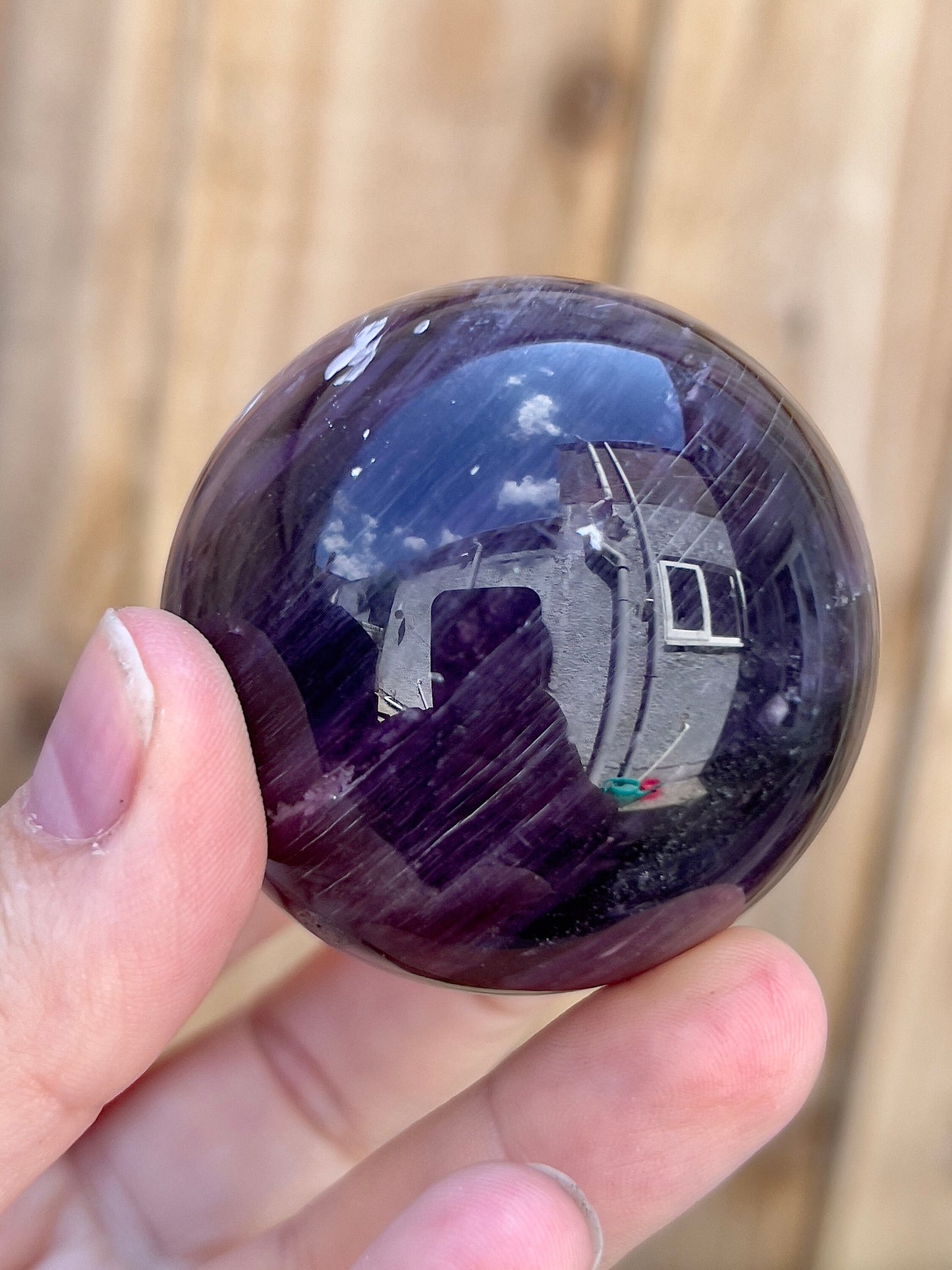 Gemmy lepidolite sphere