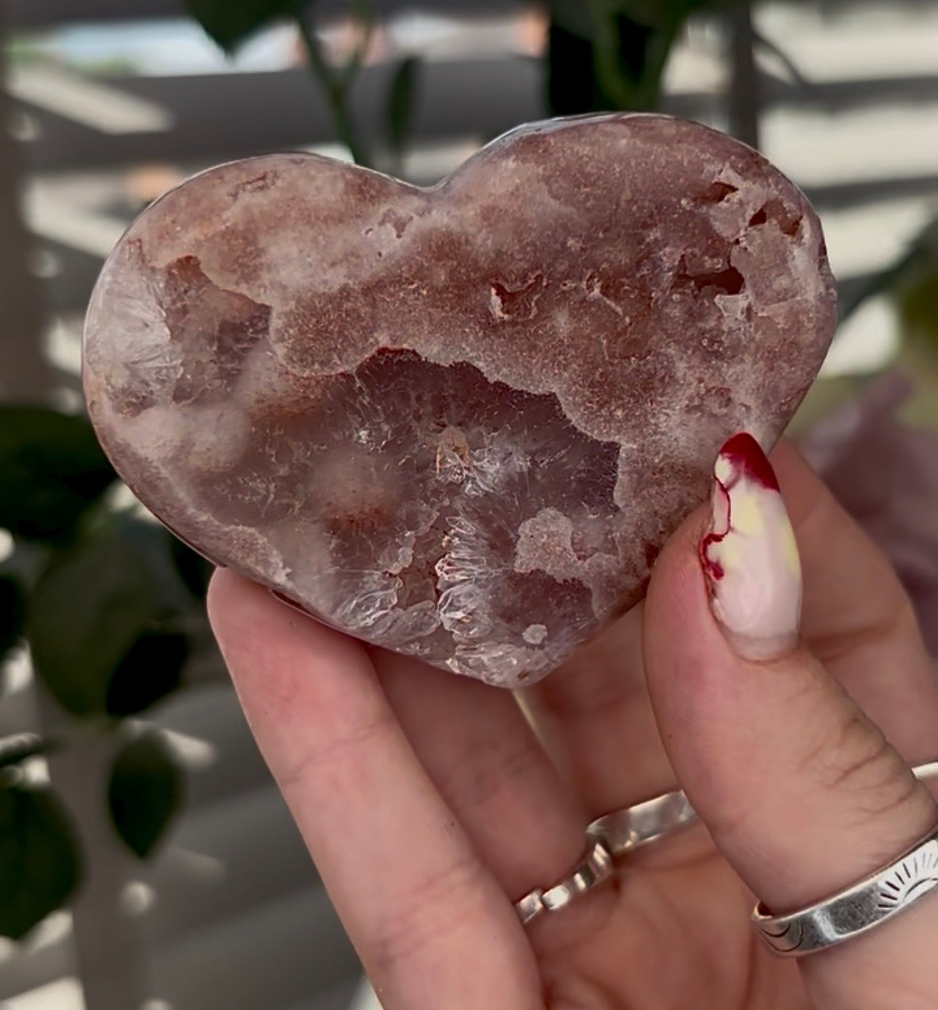pink amethyst heart - comes with stand 7cm
