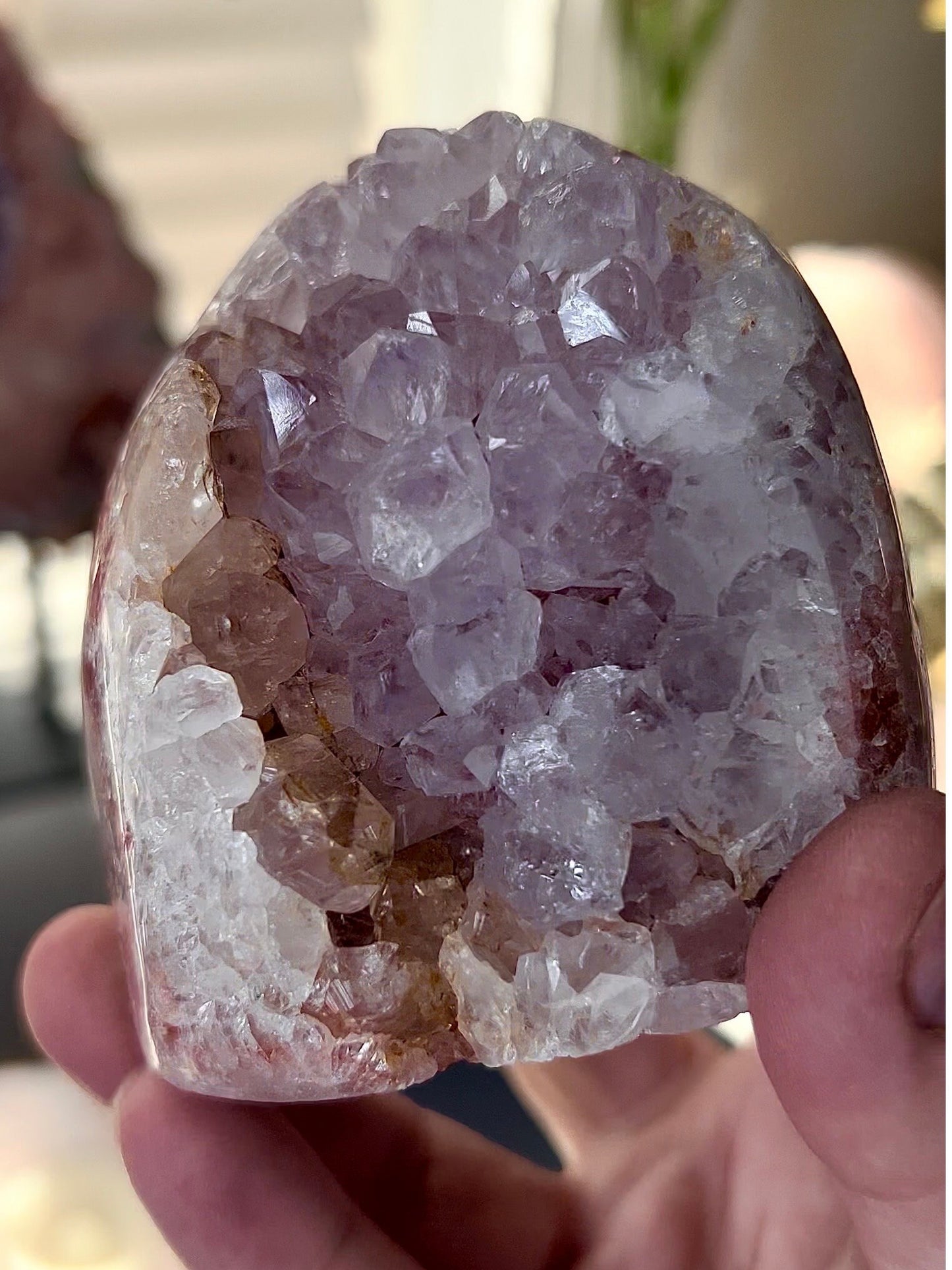 high grade, purple chonky quartz, pink amethyst Freeform