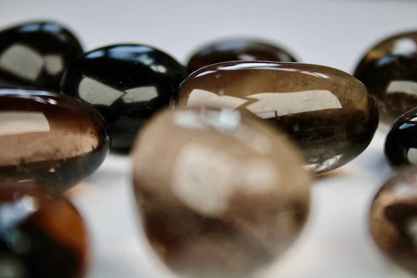High quality Smokey quartz tumble stones (heat treated)