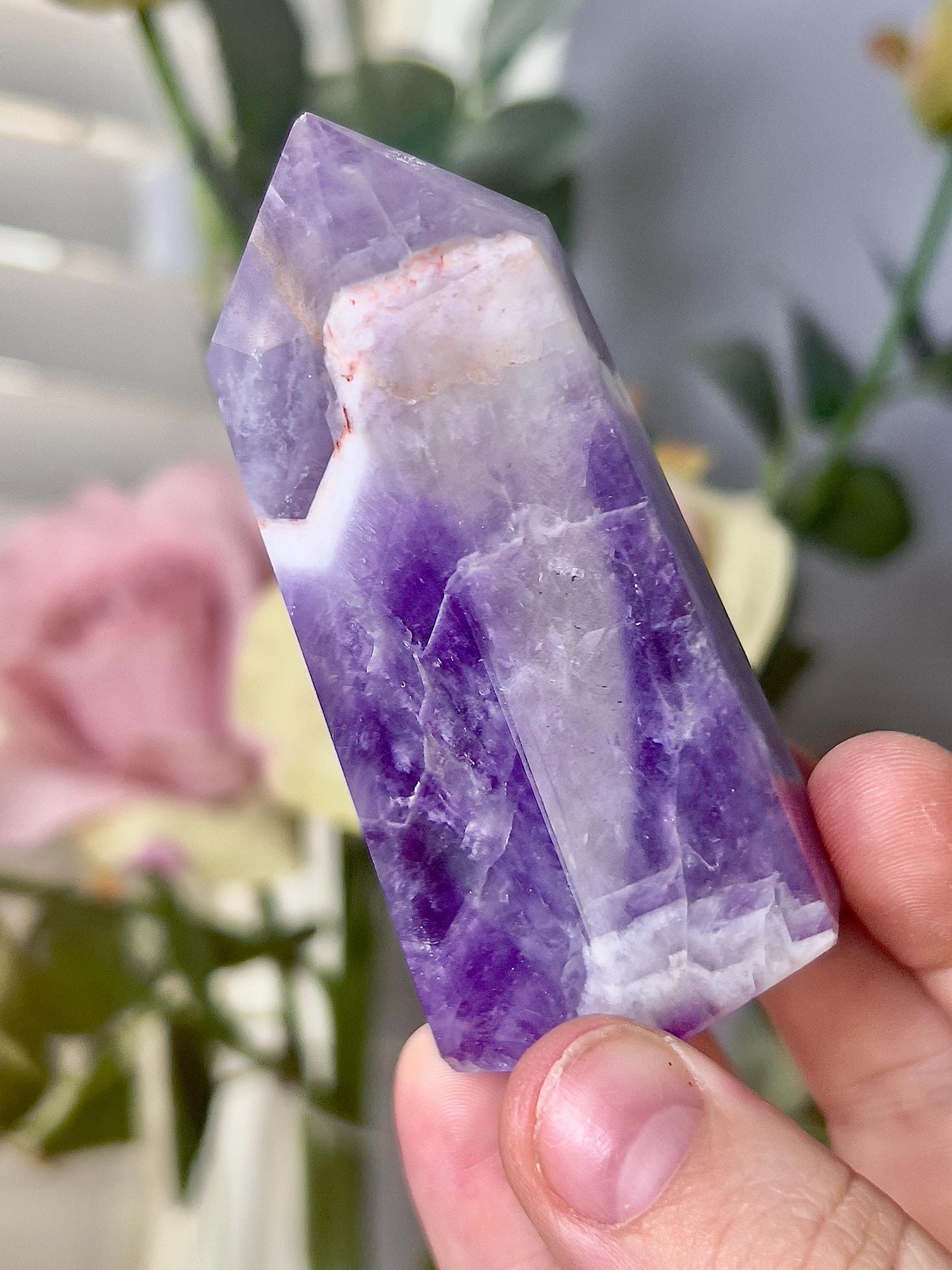 High grade, Dream amethyst tower with dentric slight damage to top (discount added)