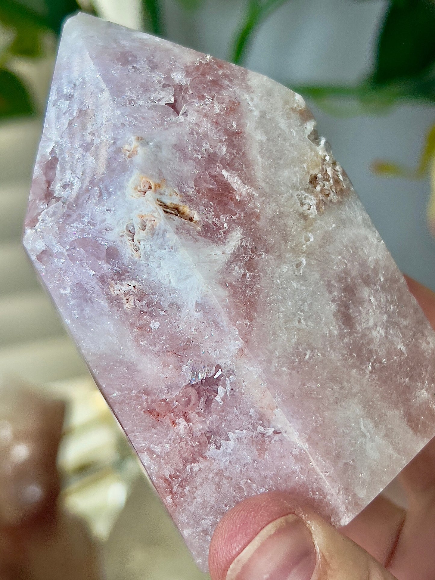 High grade, chonky, pink amethyst, tower