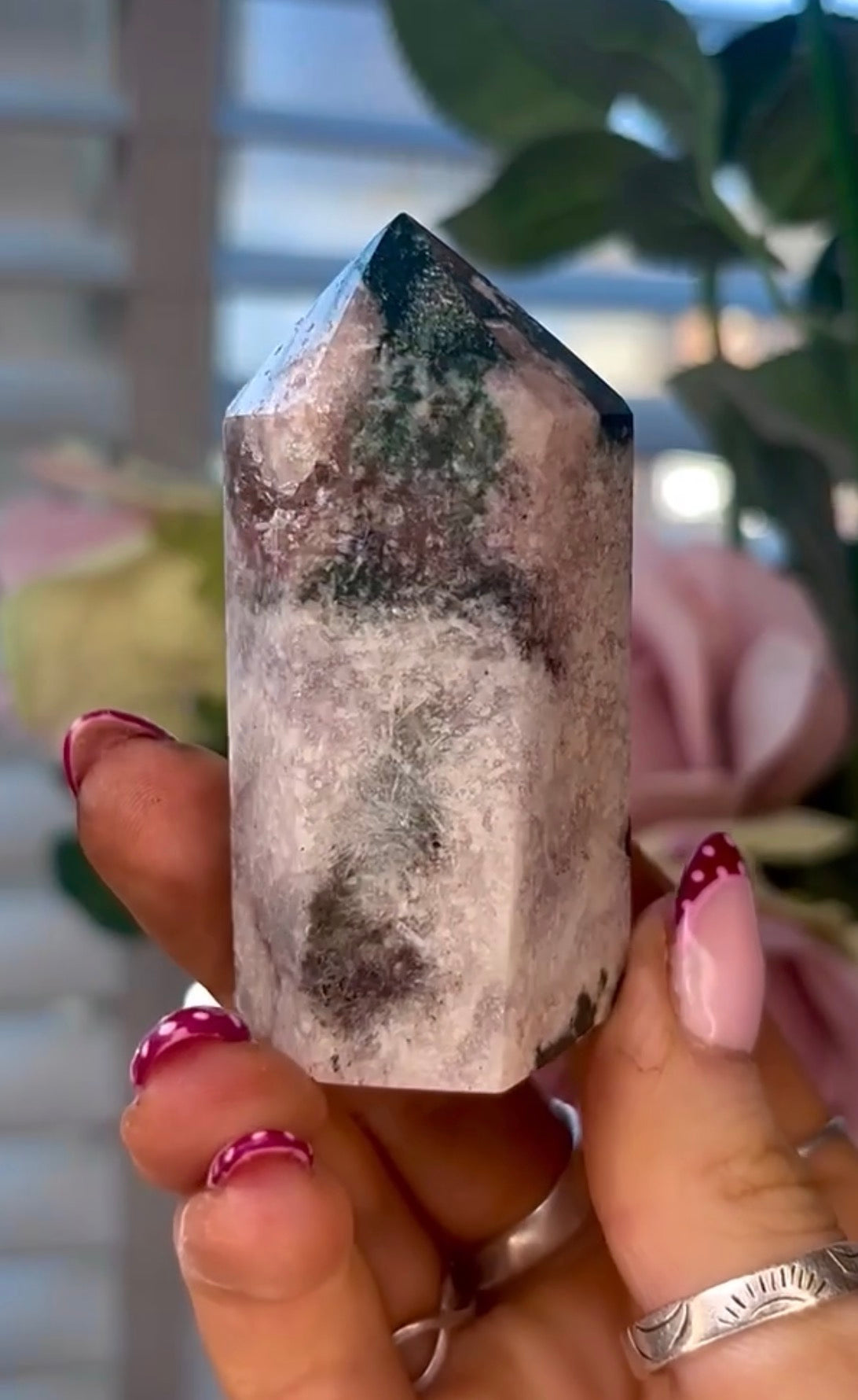 Small Pink amethyst tower