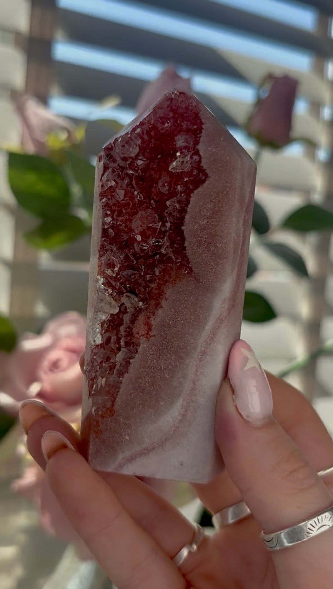 Beautiful, high quality, Pink amethyst tower
