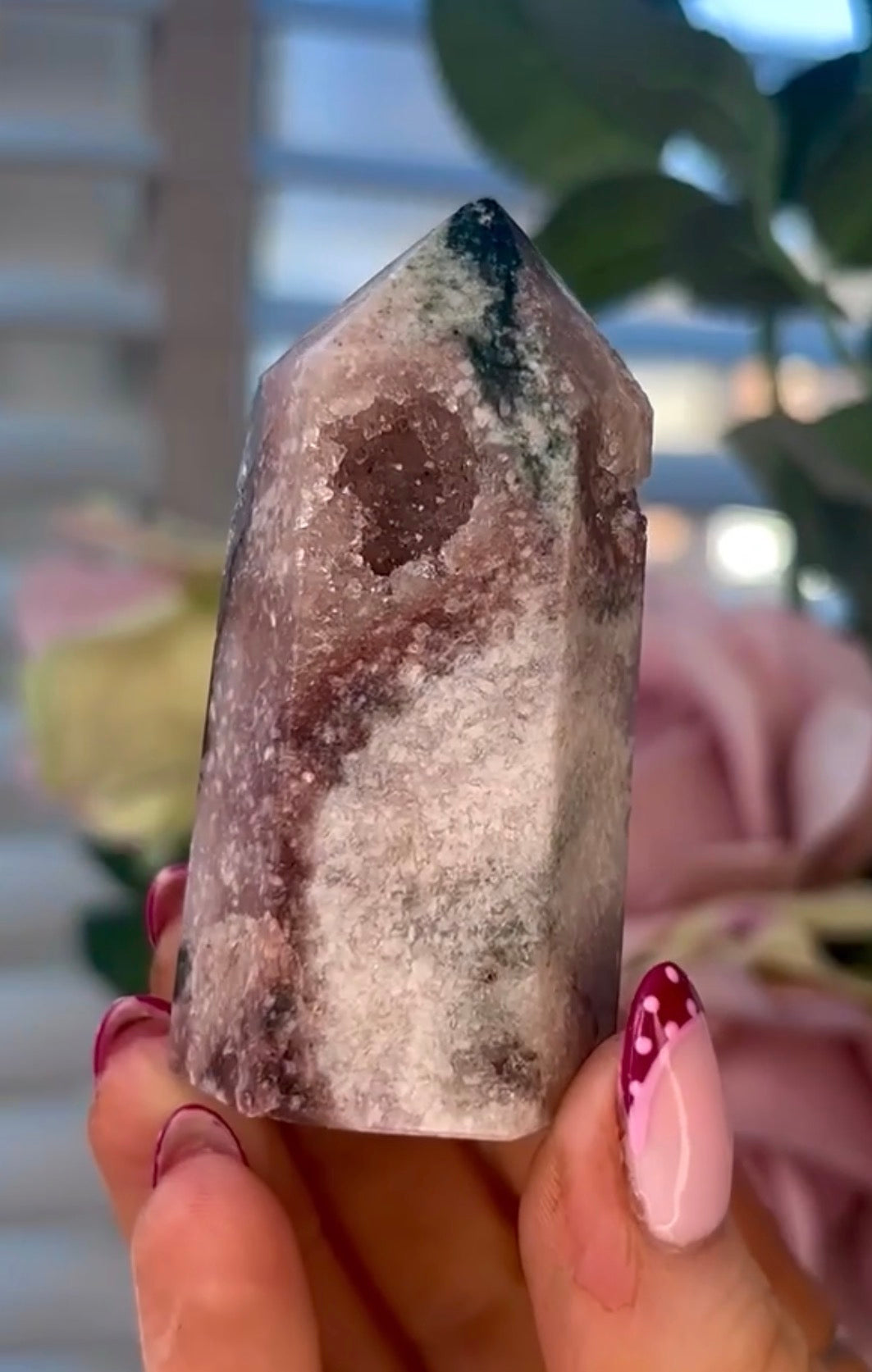 Small Pink amethyst tower