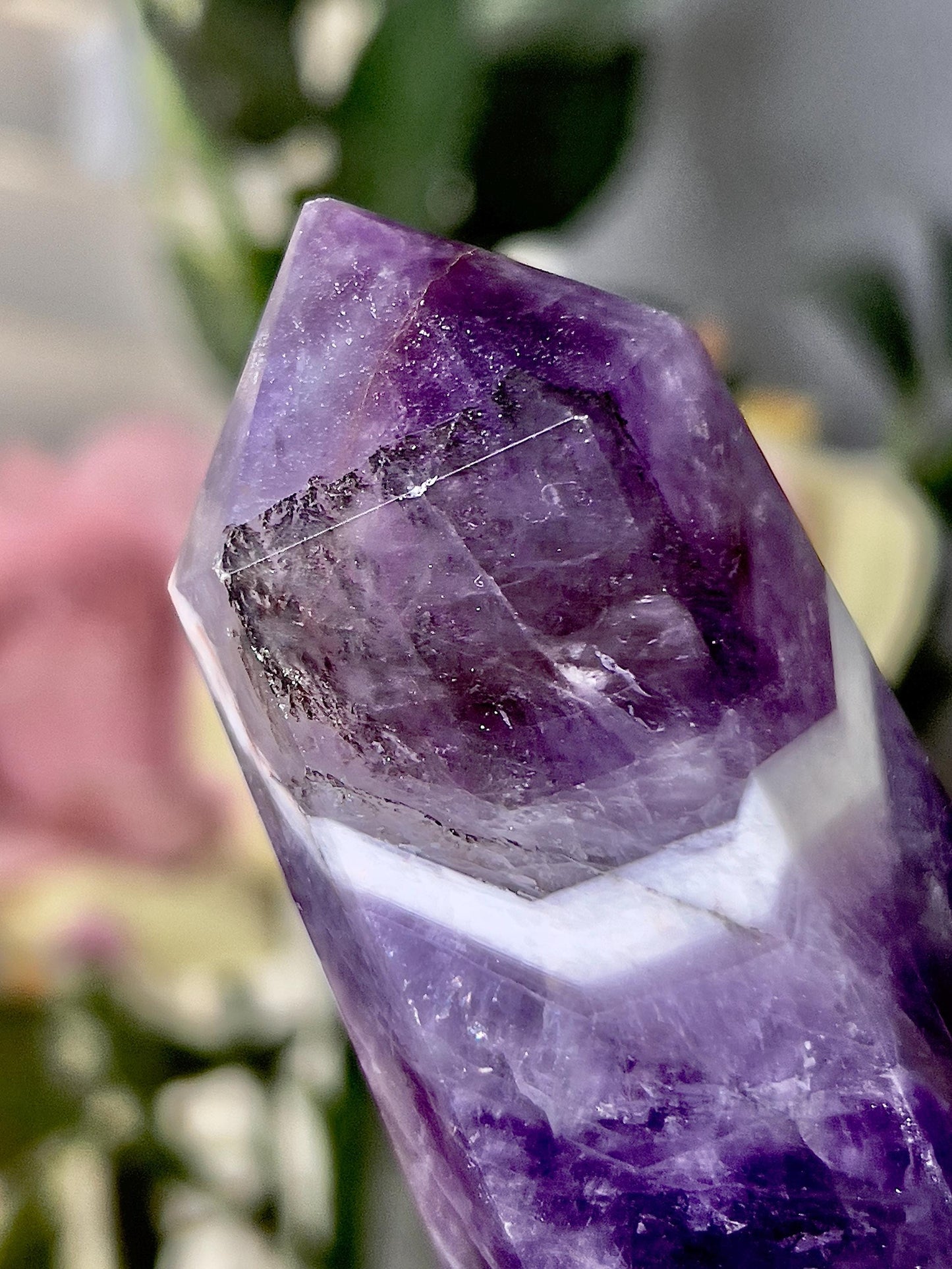 High grade, Dream amethyst tower with dentric slight damage to top (discount added)