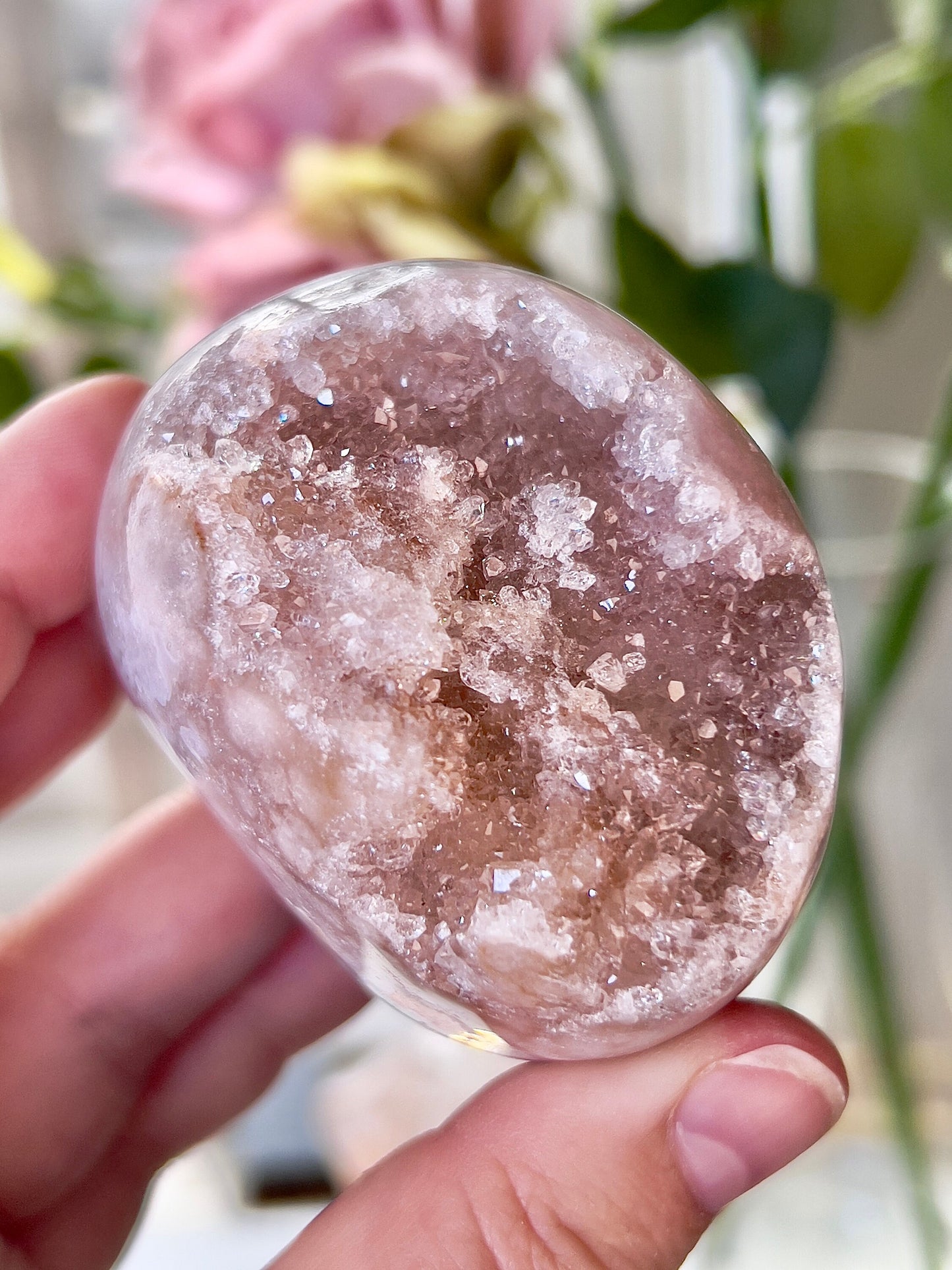 high quality, druzy, pink amethyst Freeform